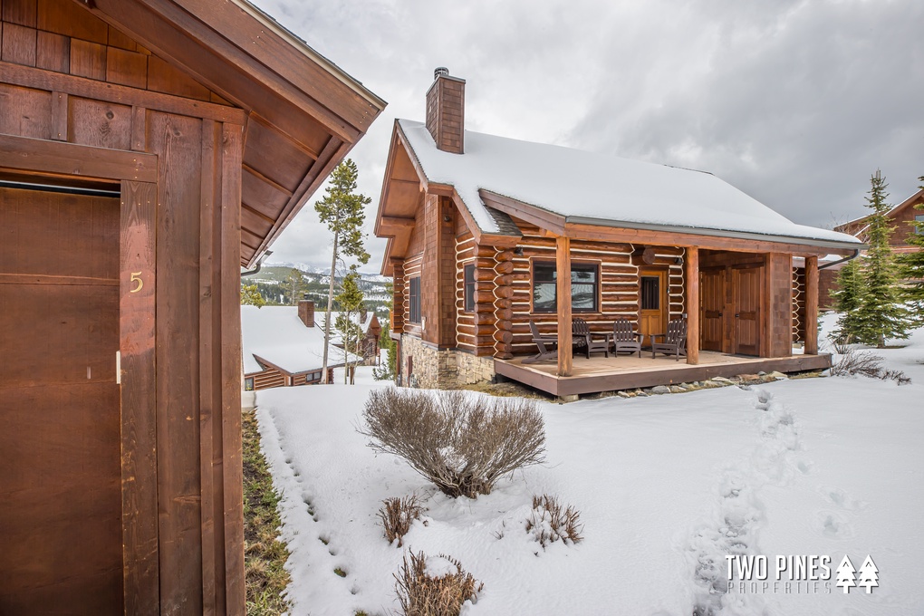 Exterior of the Cabin with Front Porch Seating