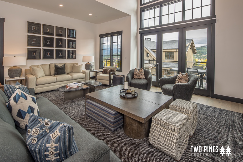 Living Room with Fireplace and TV