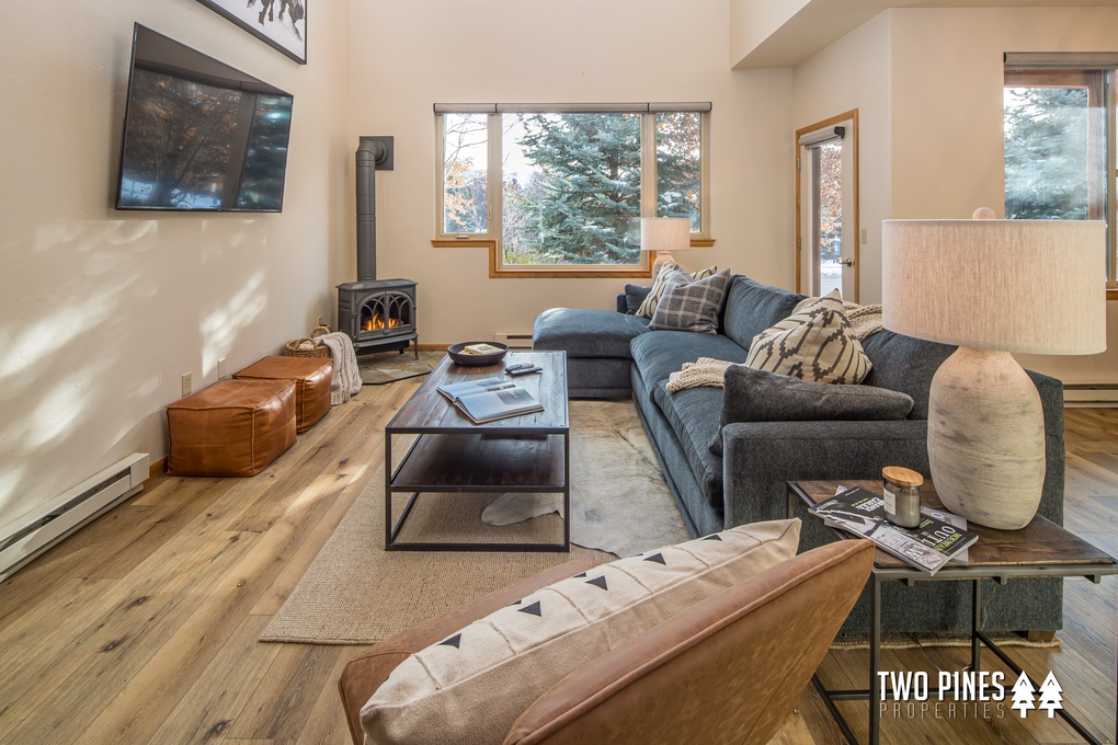 Living Room with Gas Fireplace & Flat Screen TV