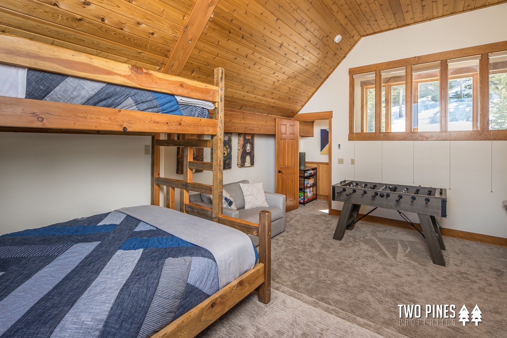 Twin over Queen bunk, twin trundle bed, and twin sleeper sofa