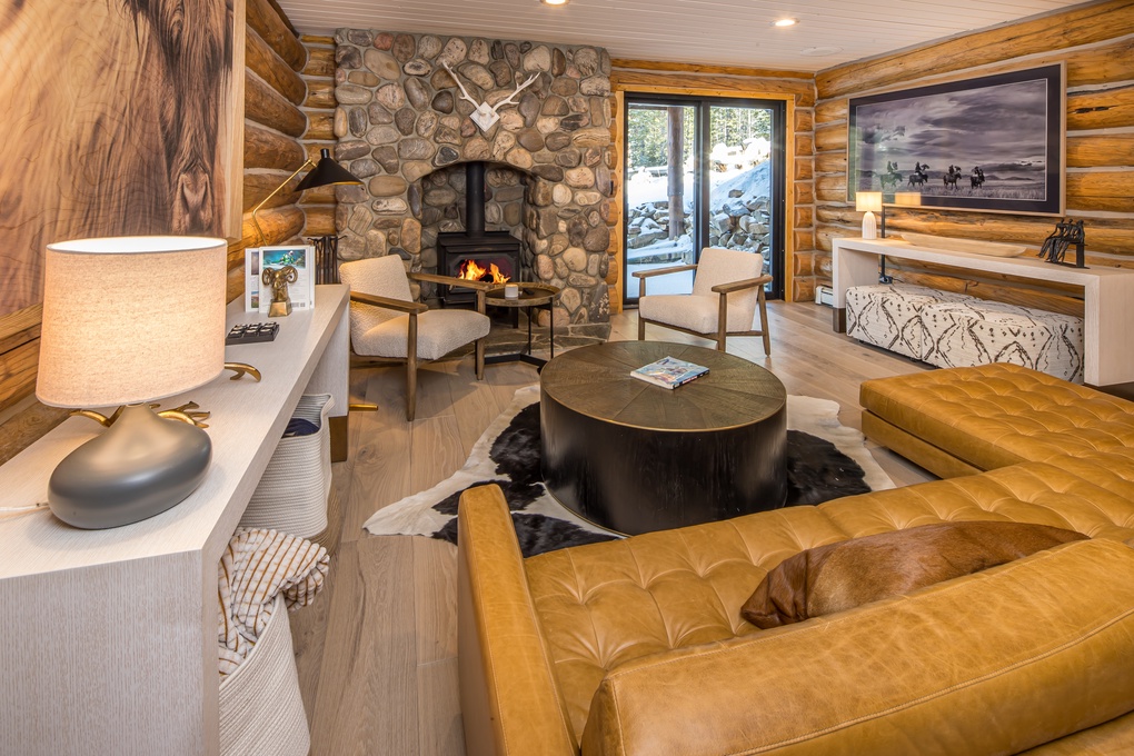 Lower Level Family Room with Fireplace and Patio Access