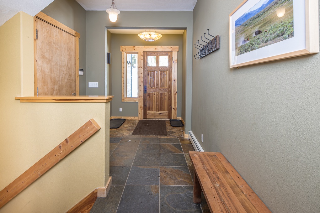 Entryway with Bench & Coat Hangers