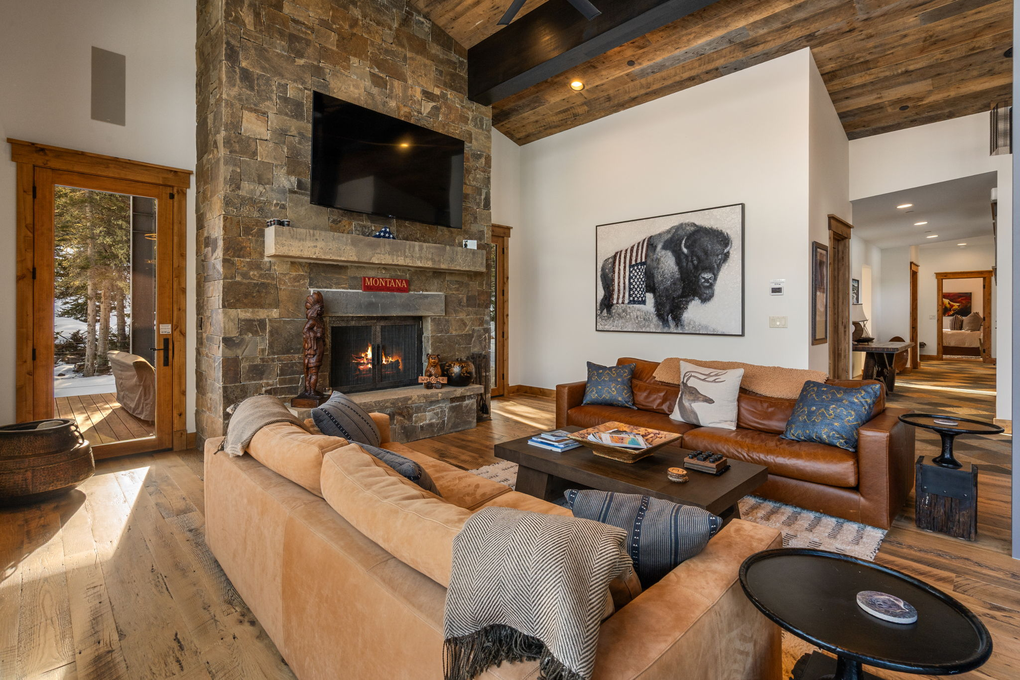 Living Room with Wood Fireplace