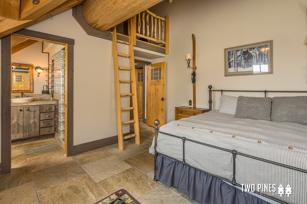 Upper Level 1st Guest Bedroom with King Bed and Loft