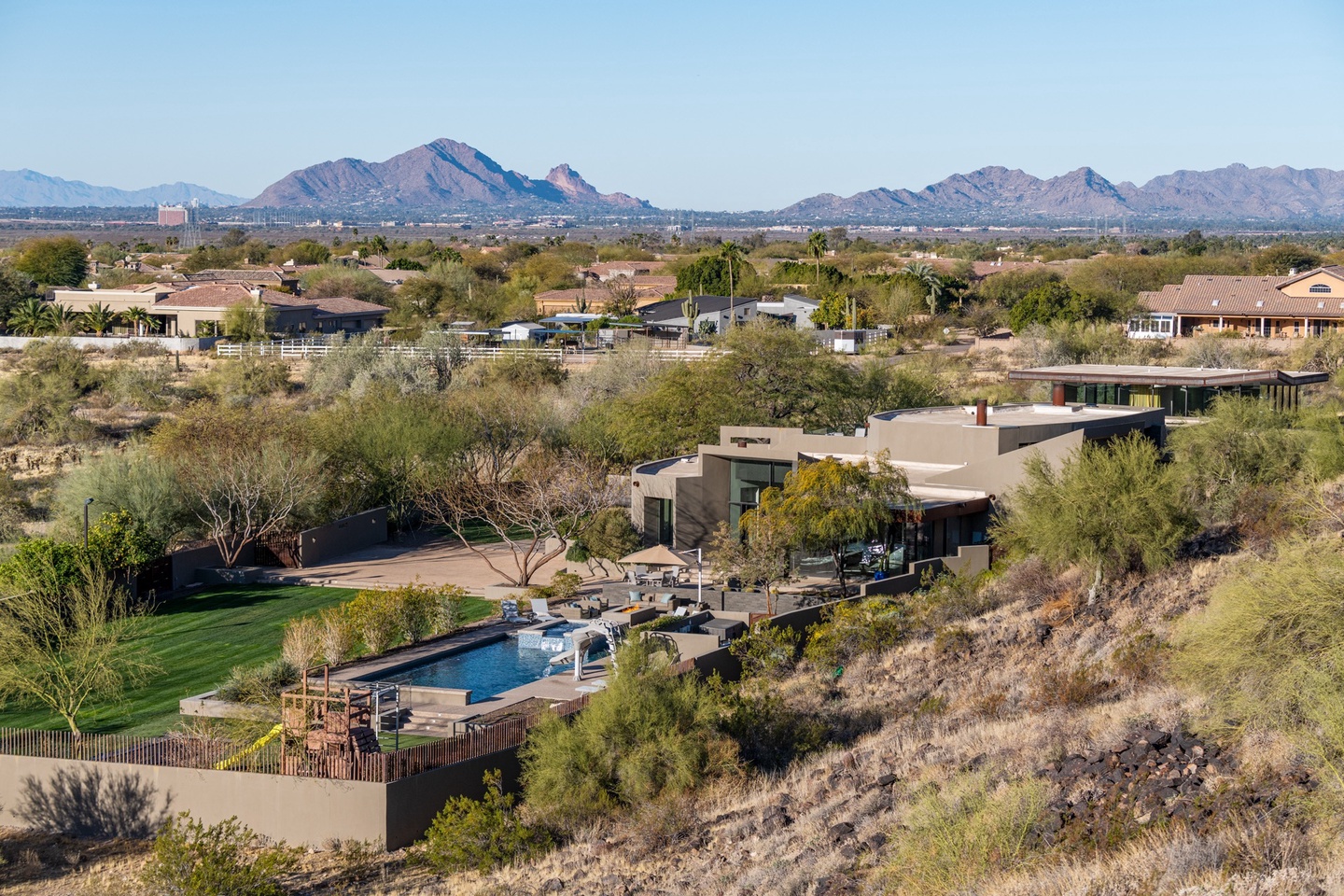 Views of Camelback Mountain in the distance