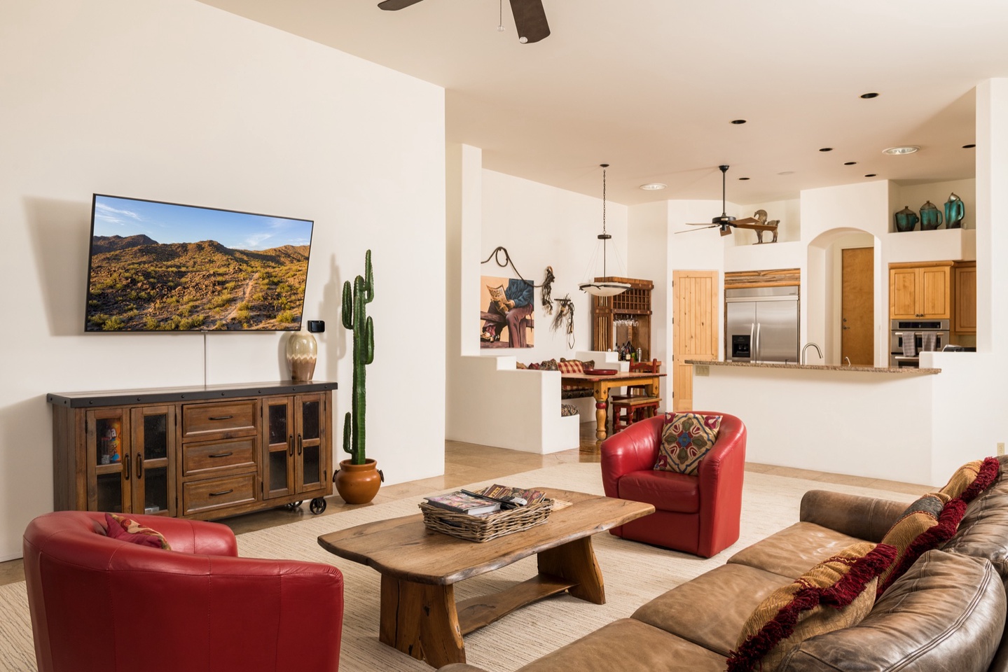 Large open area leading into large kitchen