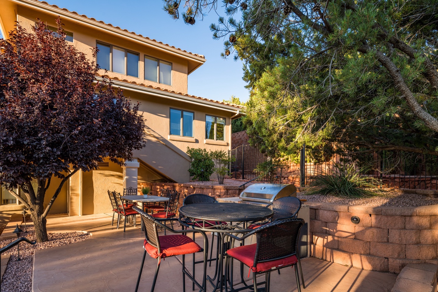 Outdoor lounge area near the BBQ