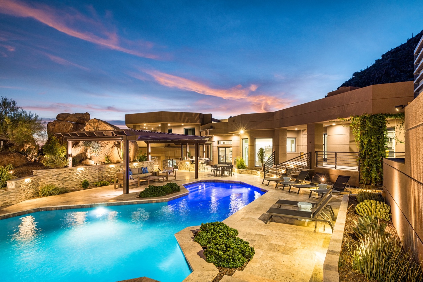 Take in the mesmerizing AZ sunsets at this elevated villa