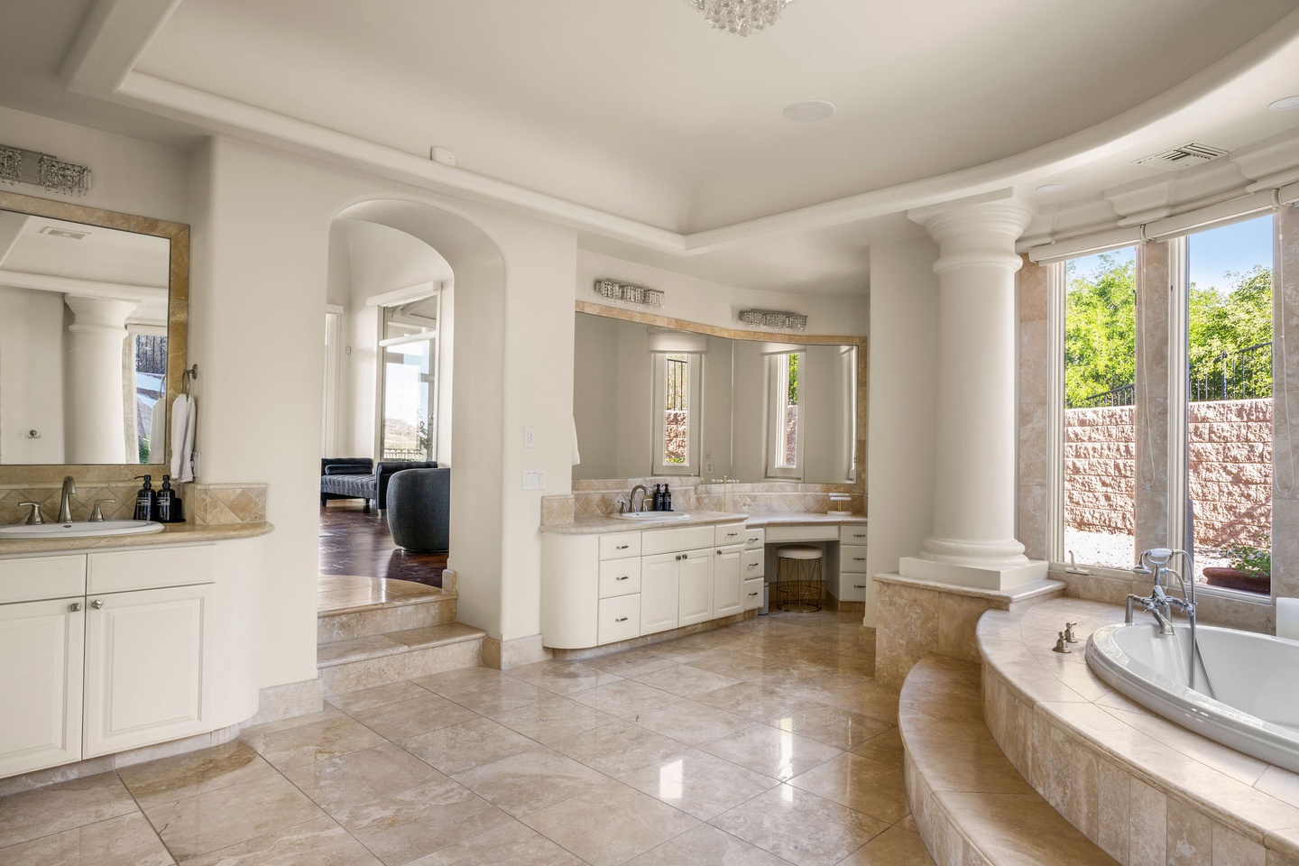 Spacious master bathroom