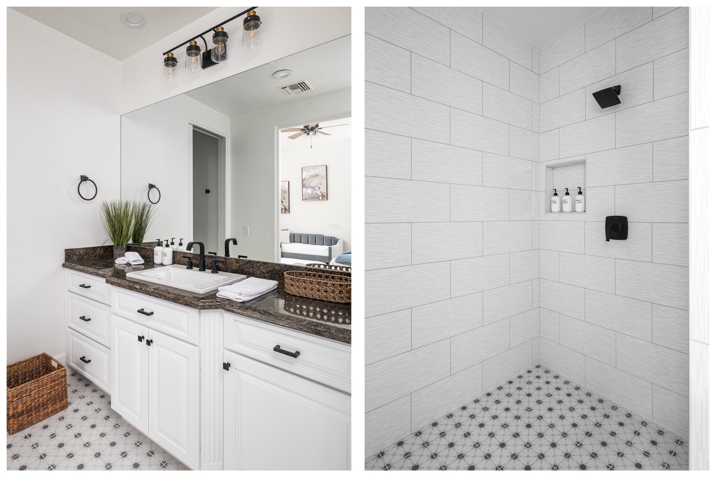 Attached bathroom w/ large walk-in shower