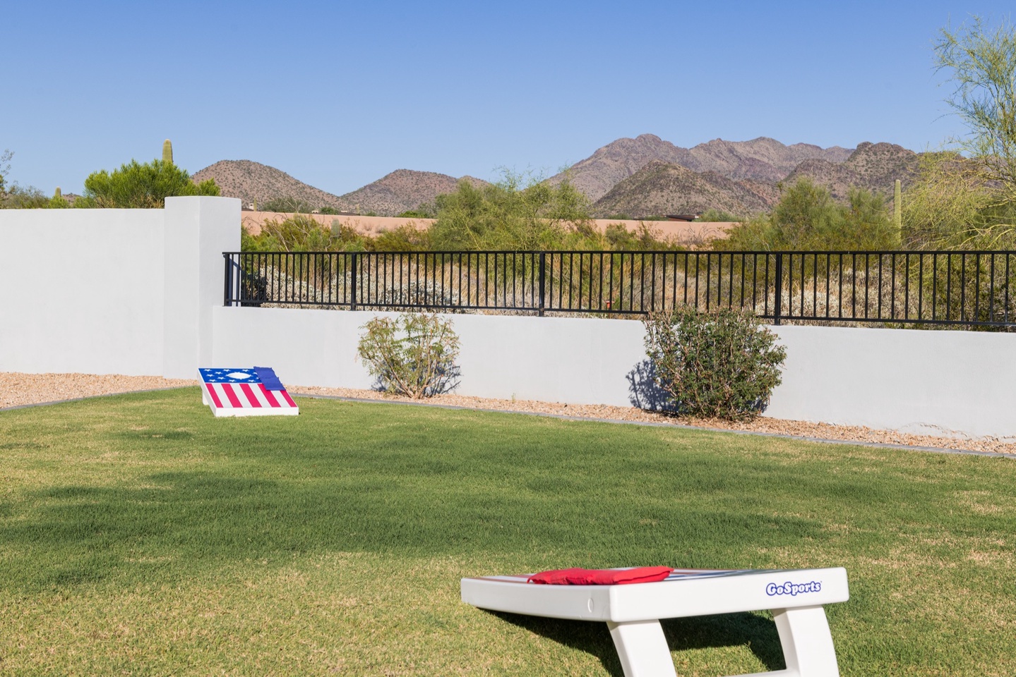 Engage in friendly competition with corn hole