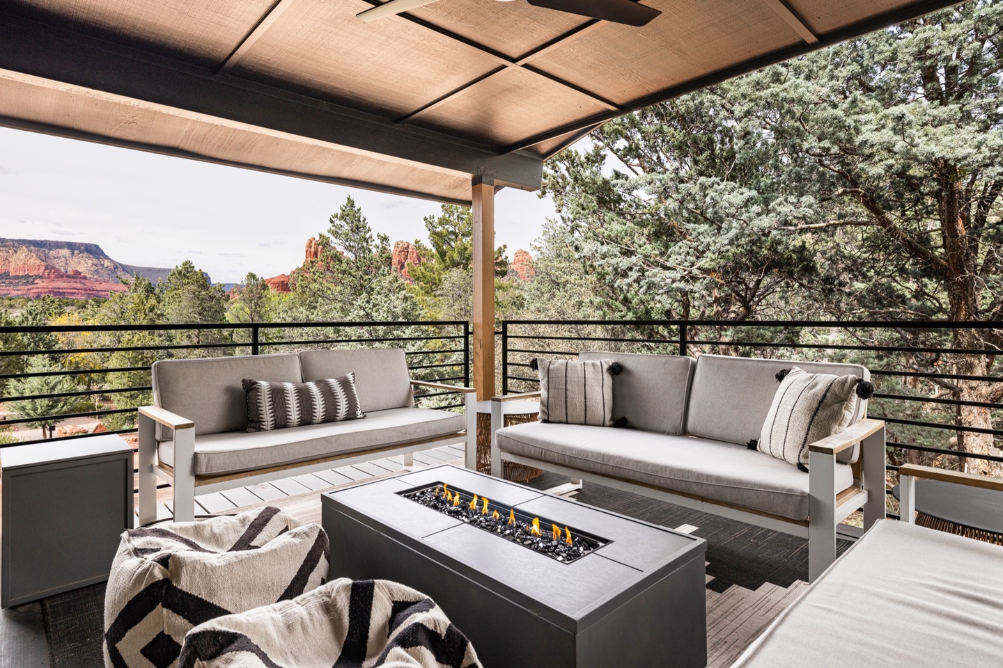 Upper patio with fire pit table