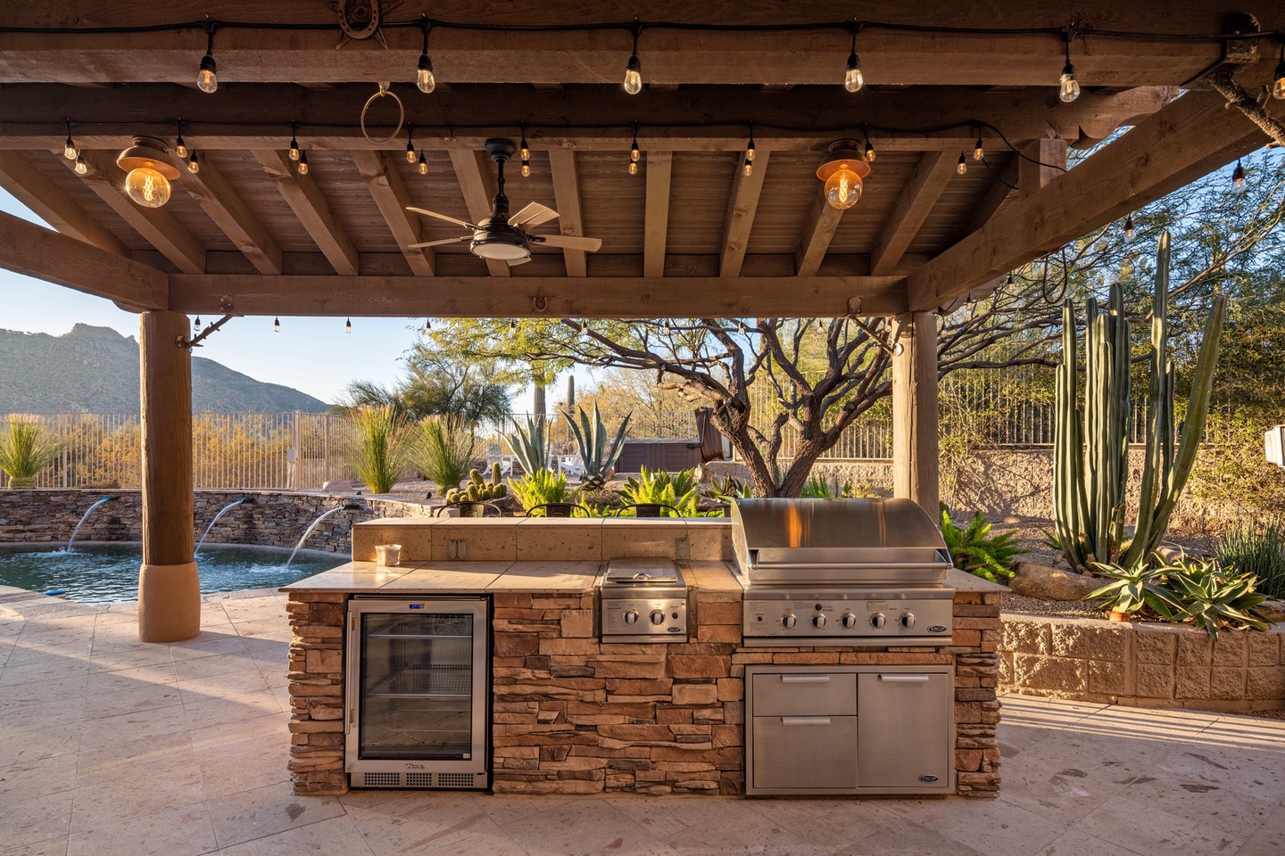 BBQ station ready for you to prepare a feast