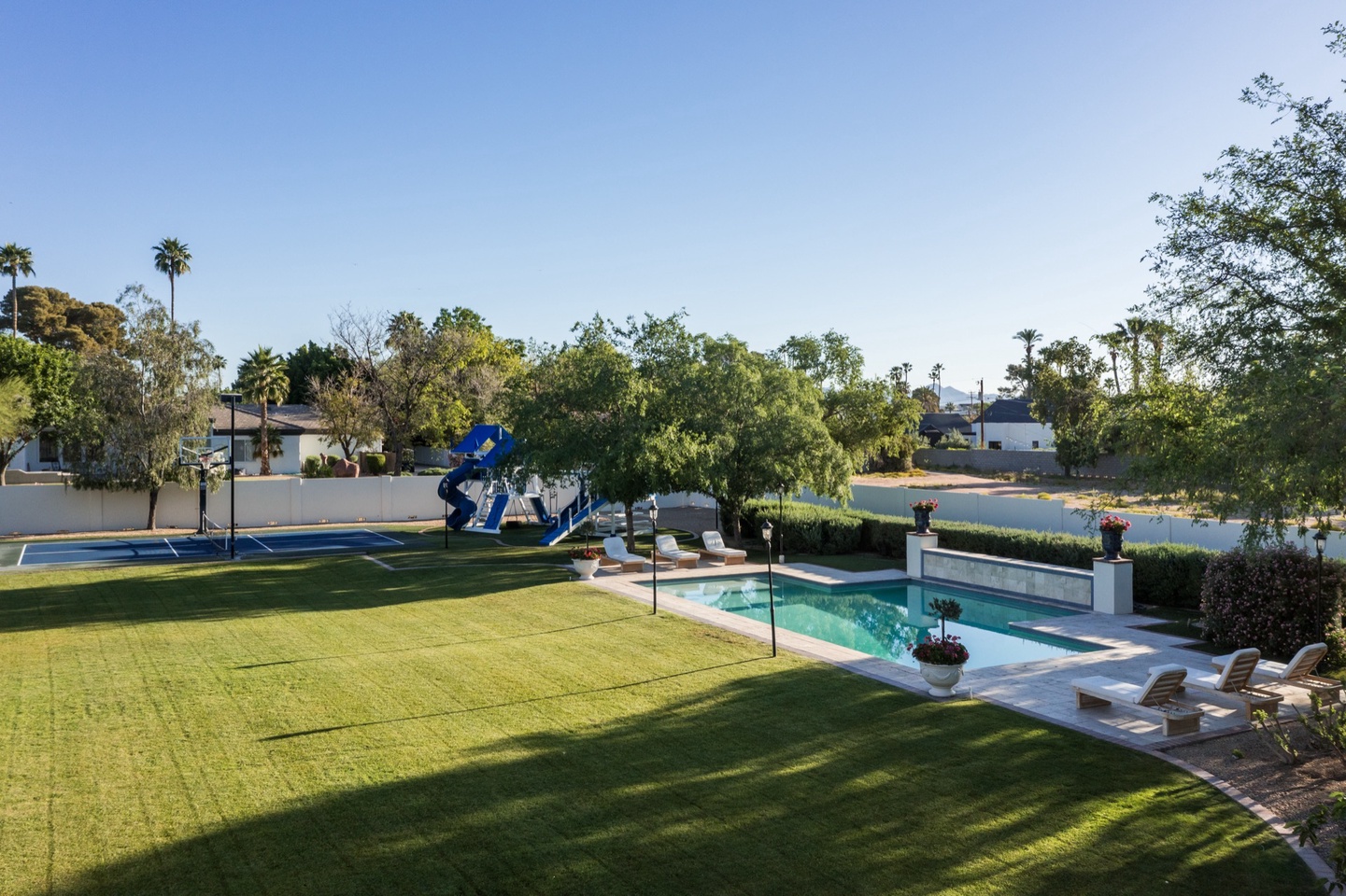 Great open lawn for kids to play