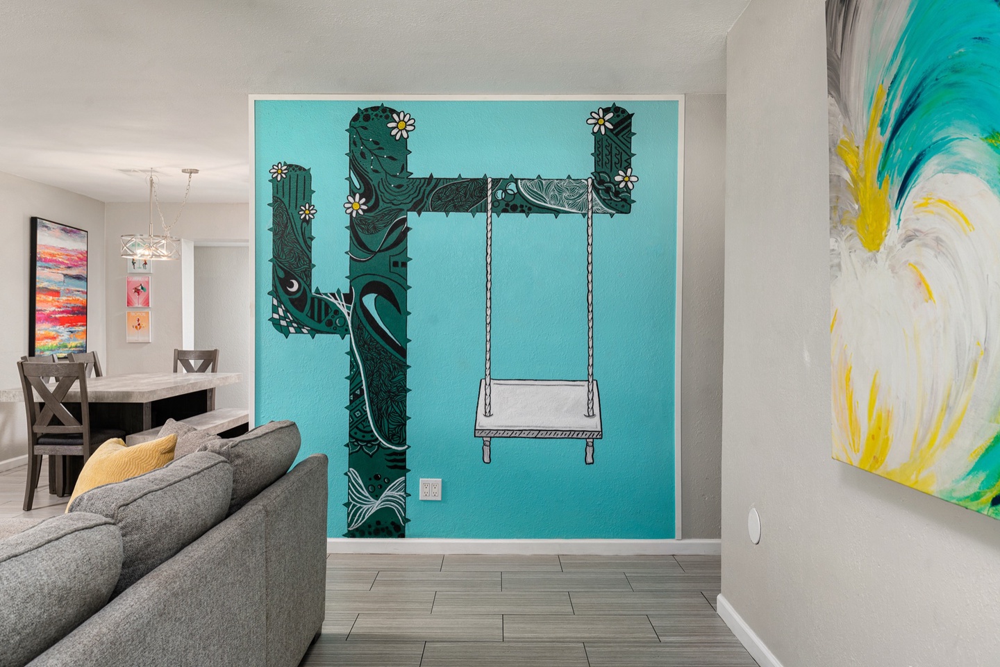 Custom cactus mural