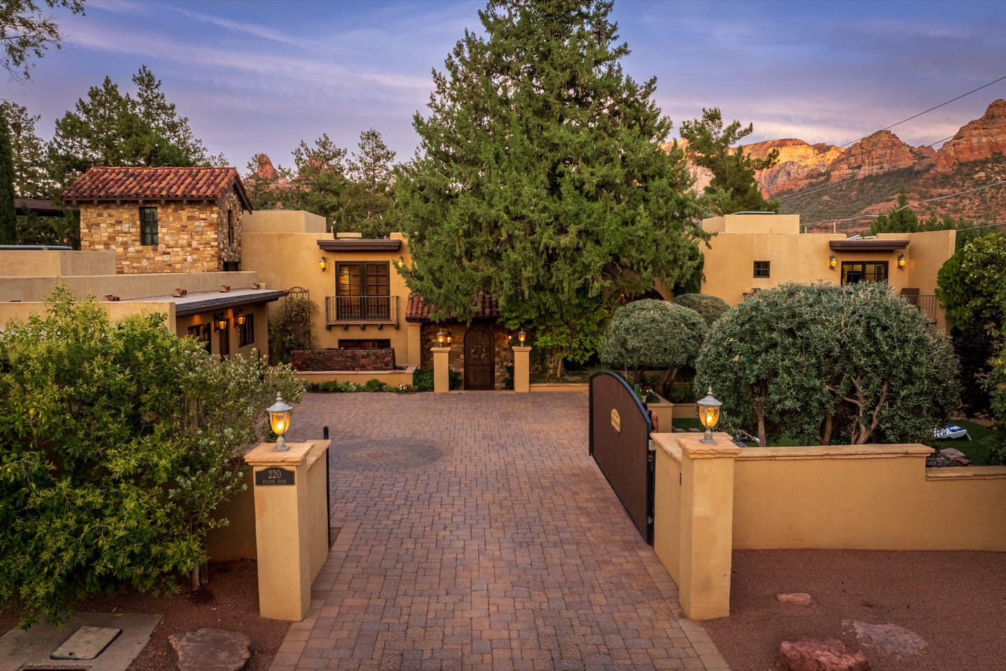 Expansive front courtyard