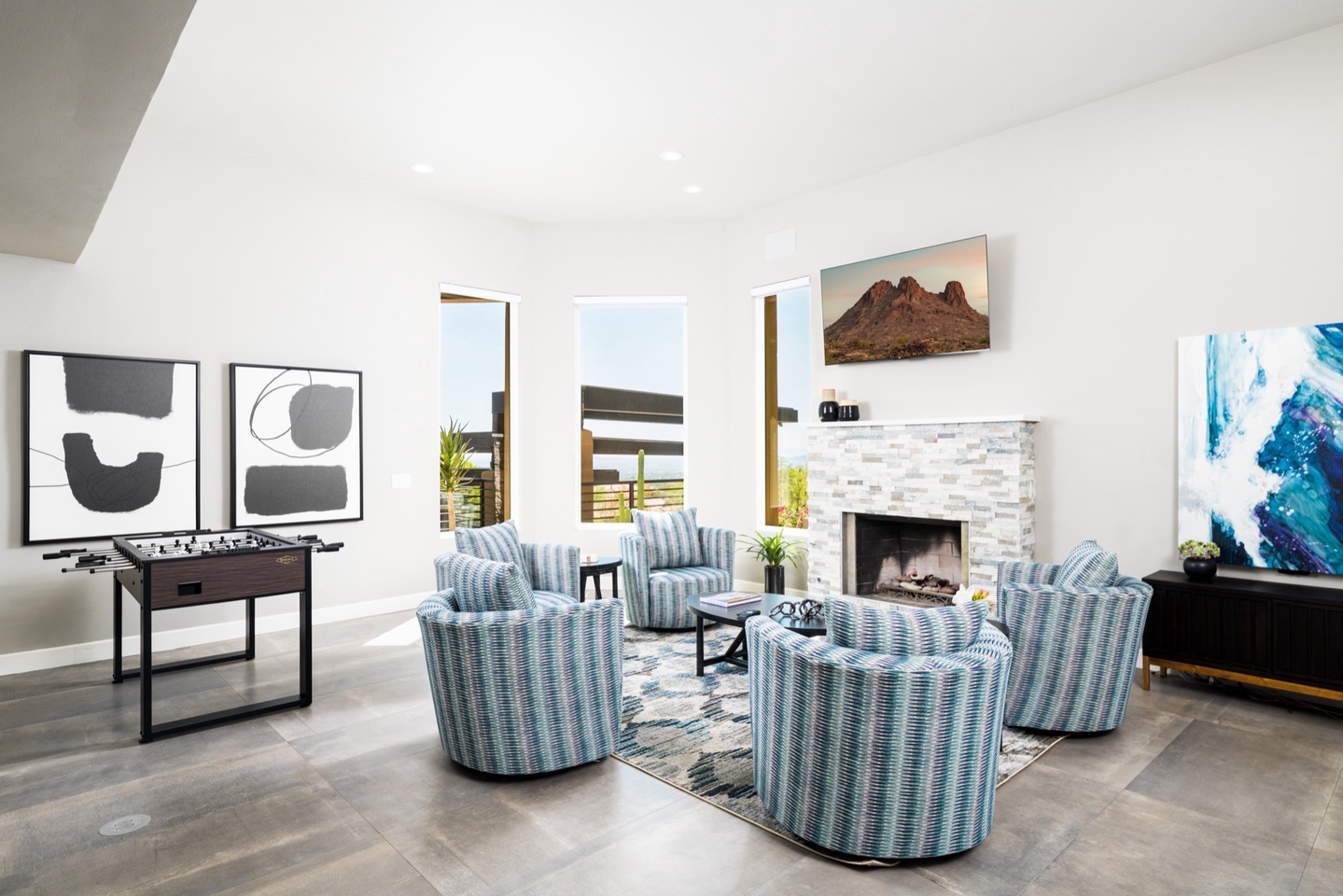Play fusbol and hang out in the lower level living room
