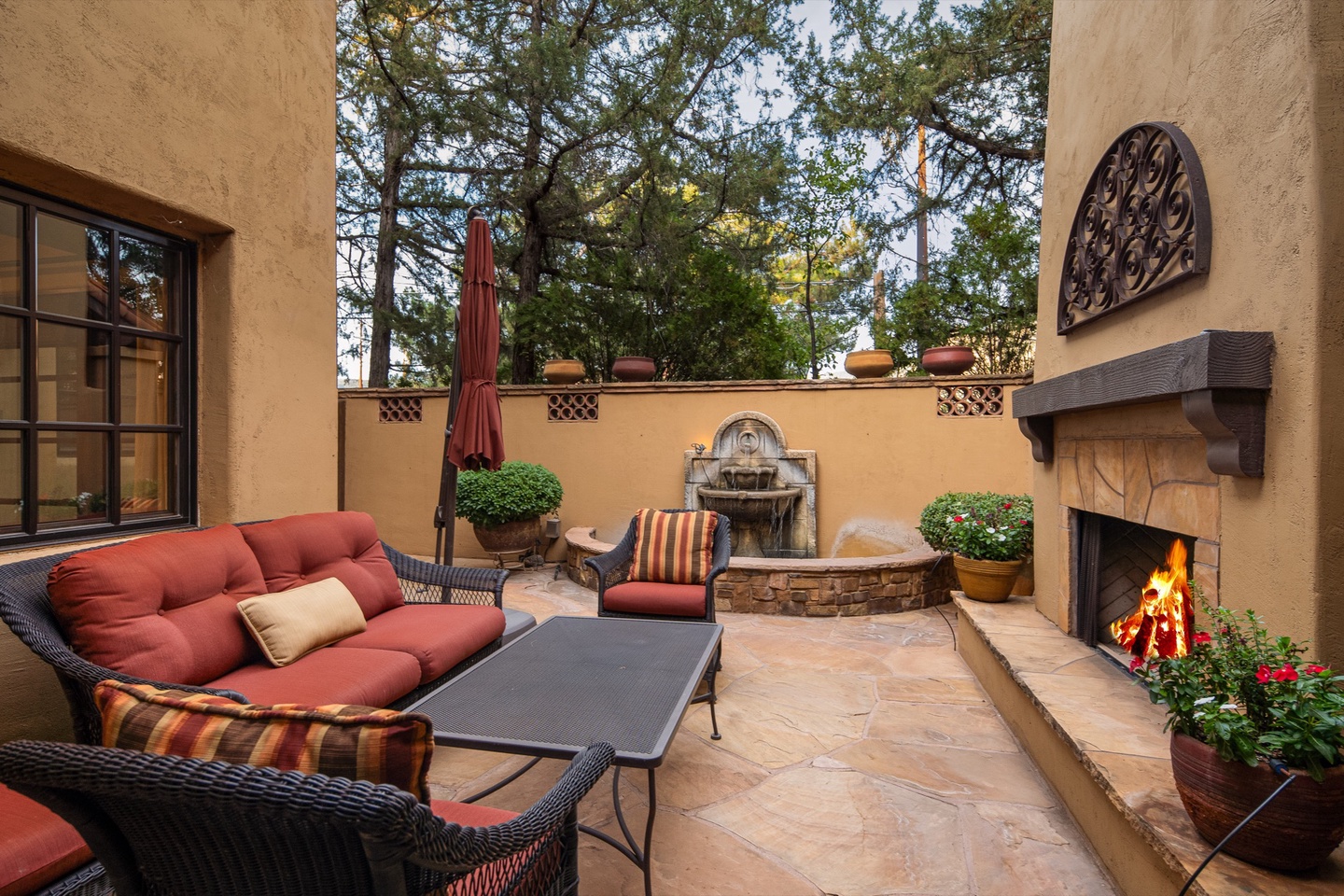 Warm up near the fireplace on a chilly Sedona night