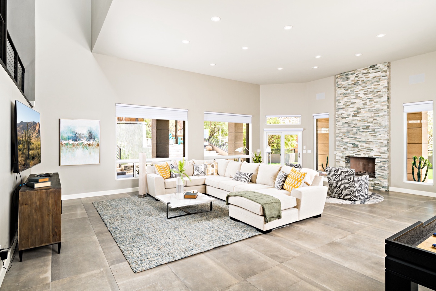 Open concept living room with plenty of room