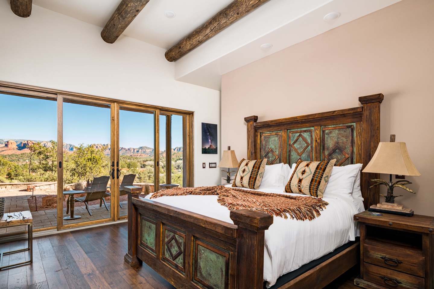 Master bedroom - King bed with gorgeous backyard views