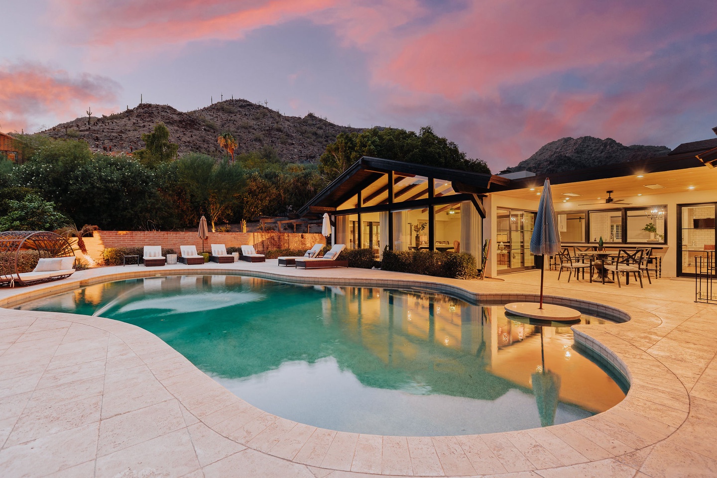Spacious pool with a view