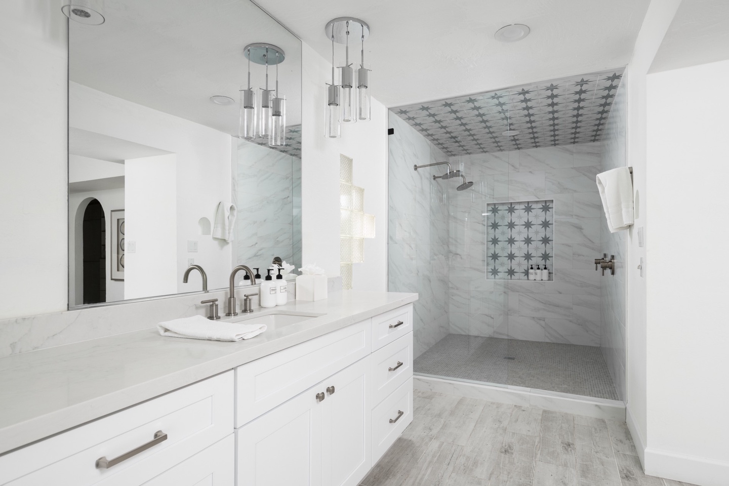 Thoughtfully constructed oversized master bathroom