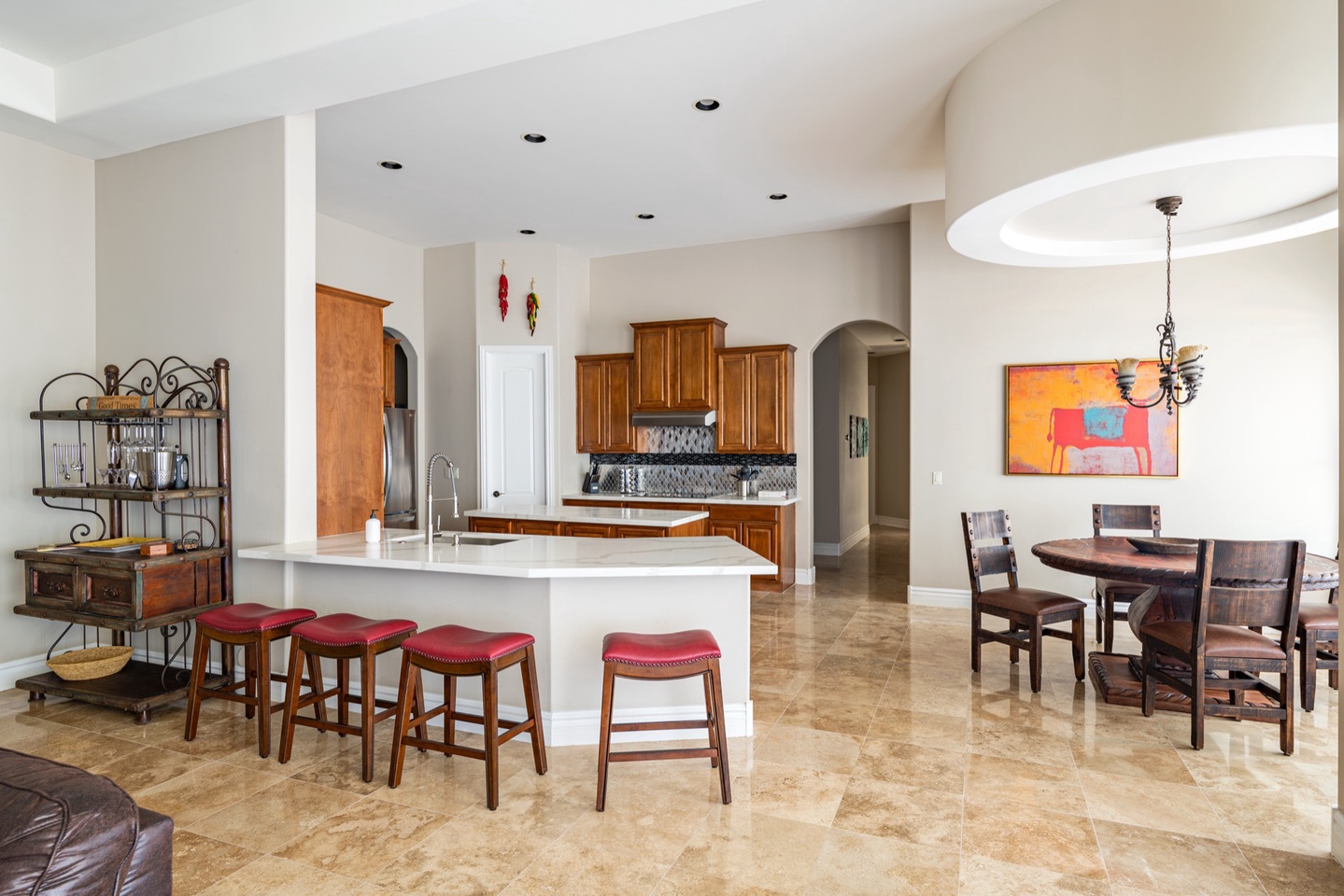 Living room into kitchen area