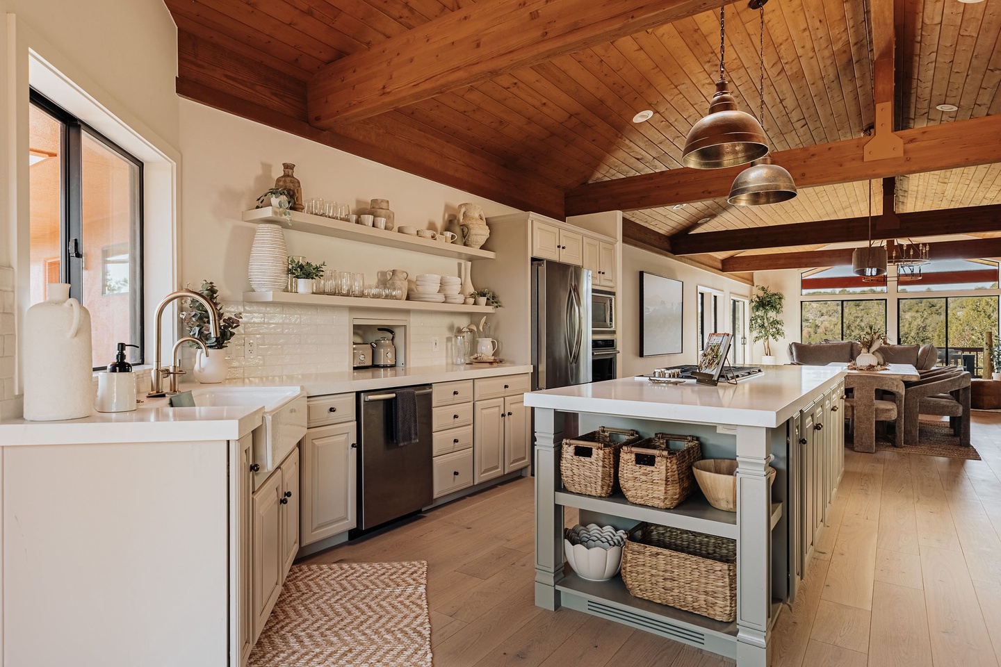 Fully stocked designer kitchen