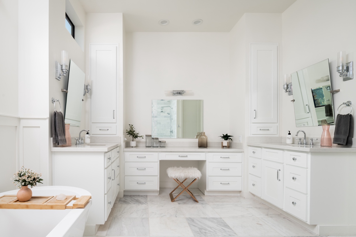 Master bathroom with multiple vanities