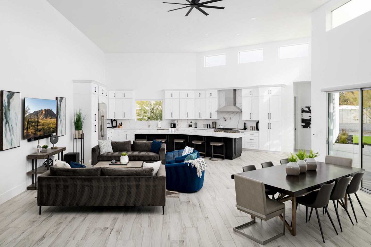 Beautiful open concept design with 15 foot ceilings