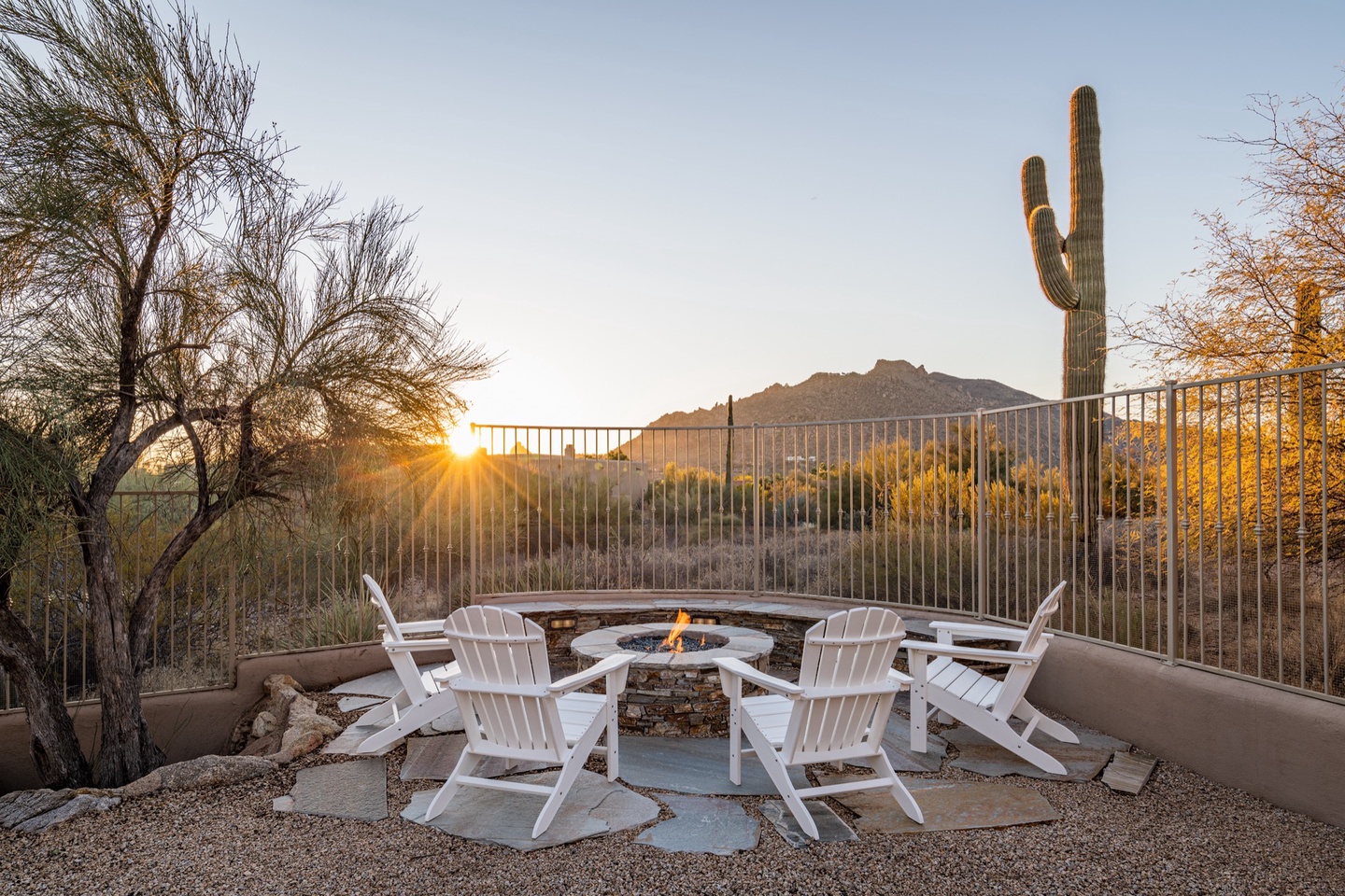 Gather round the fire-pit and enjoy the view