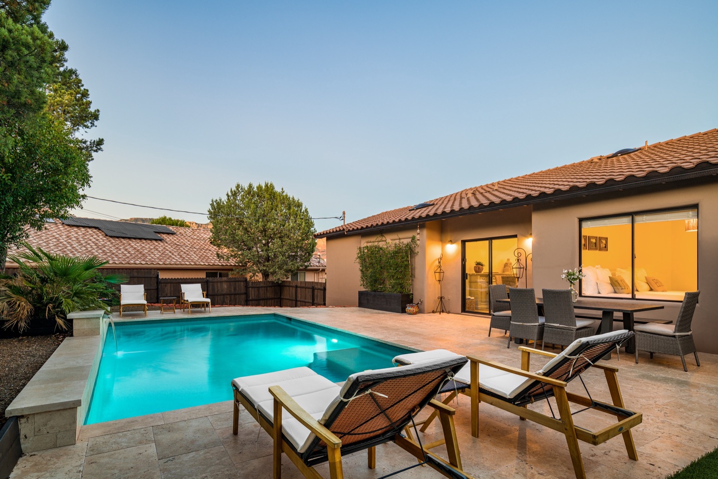 Outdoor seating allows all guests to spread out among the backyard