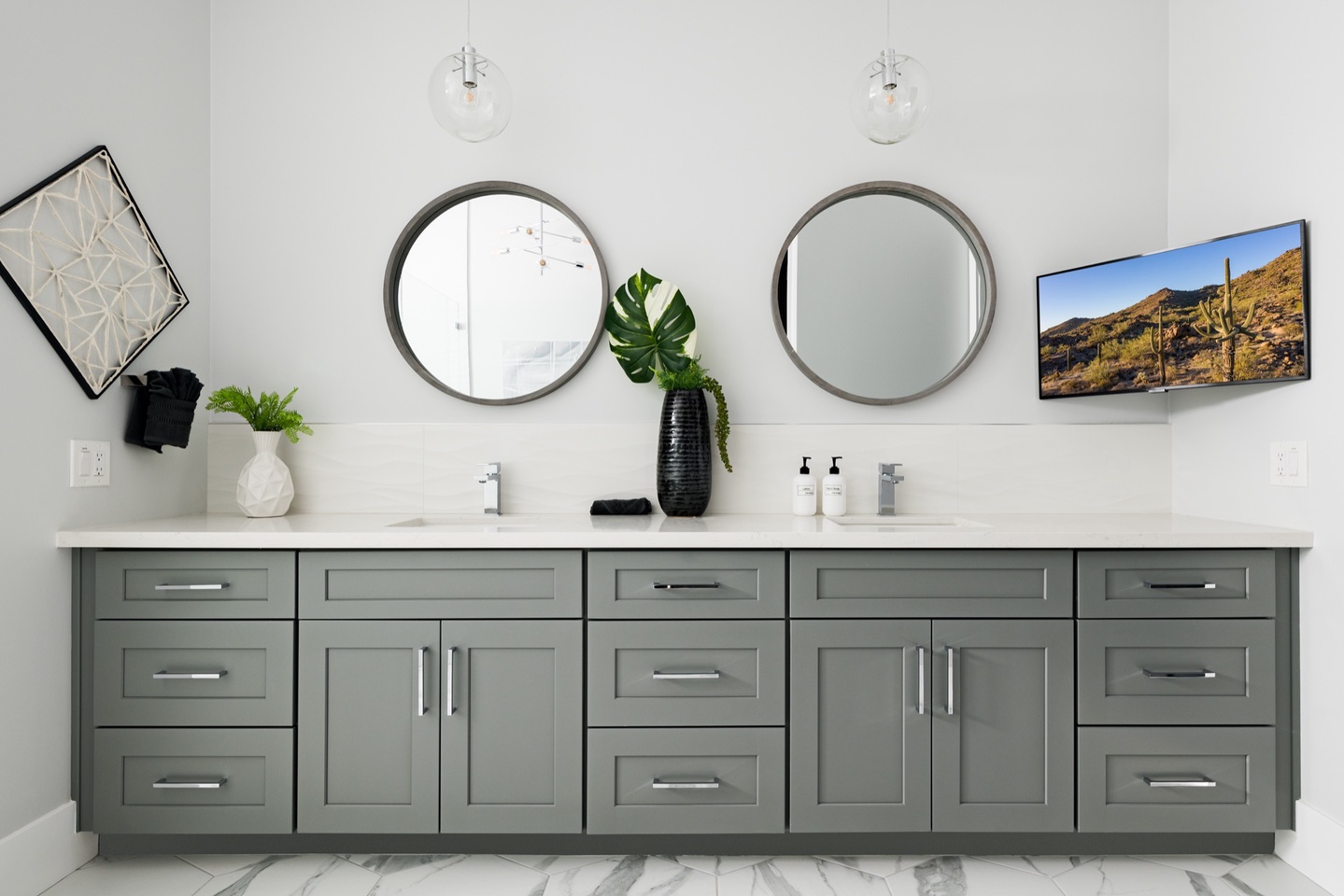 Master bathroom with double sinks