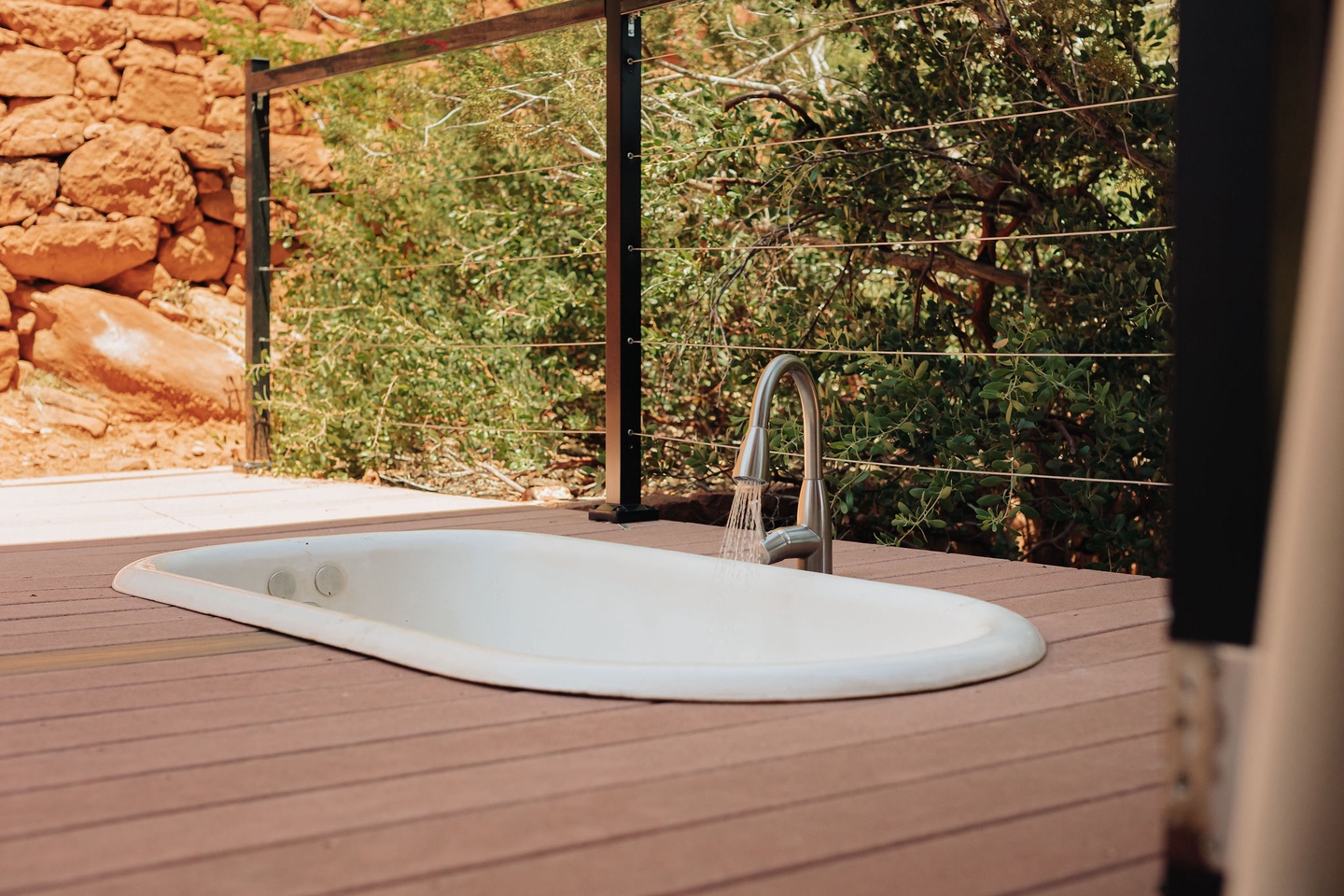 Take a dip in the outdoor tub (not available during winter months)