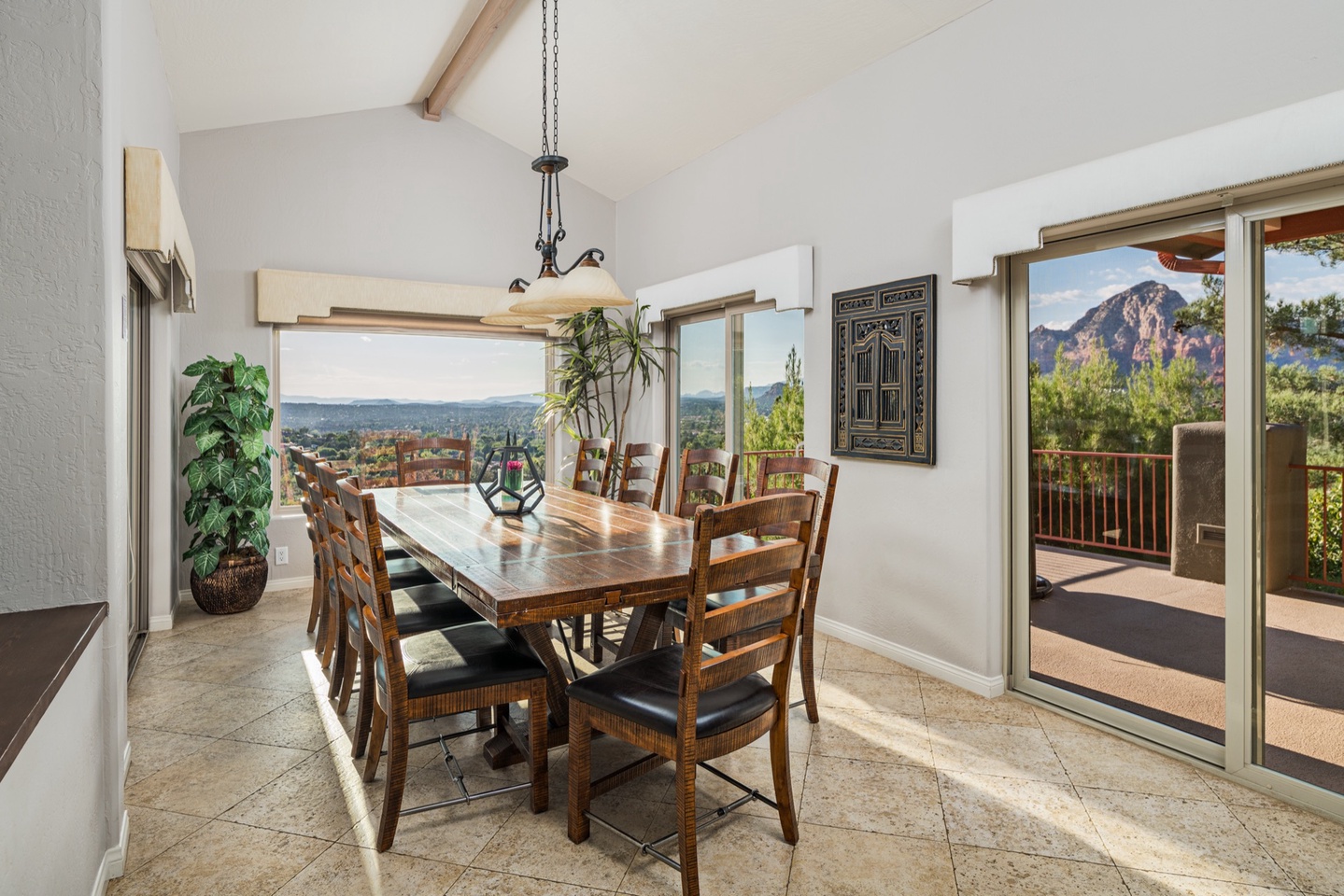 Dining space surrounded by views