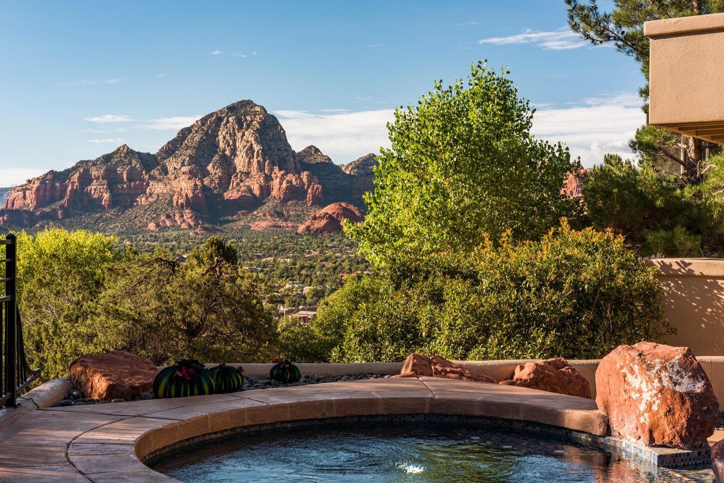 Incredible views of Thunder Mountain from the heated spa