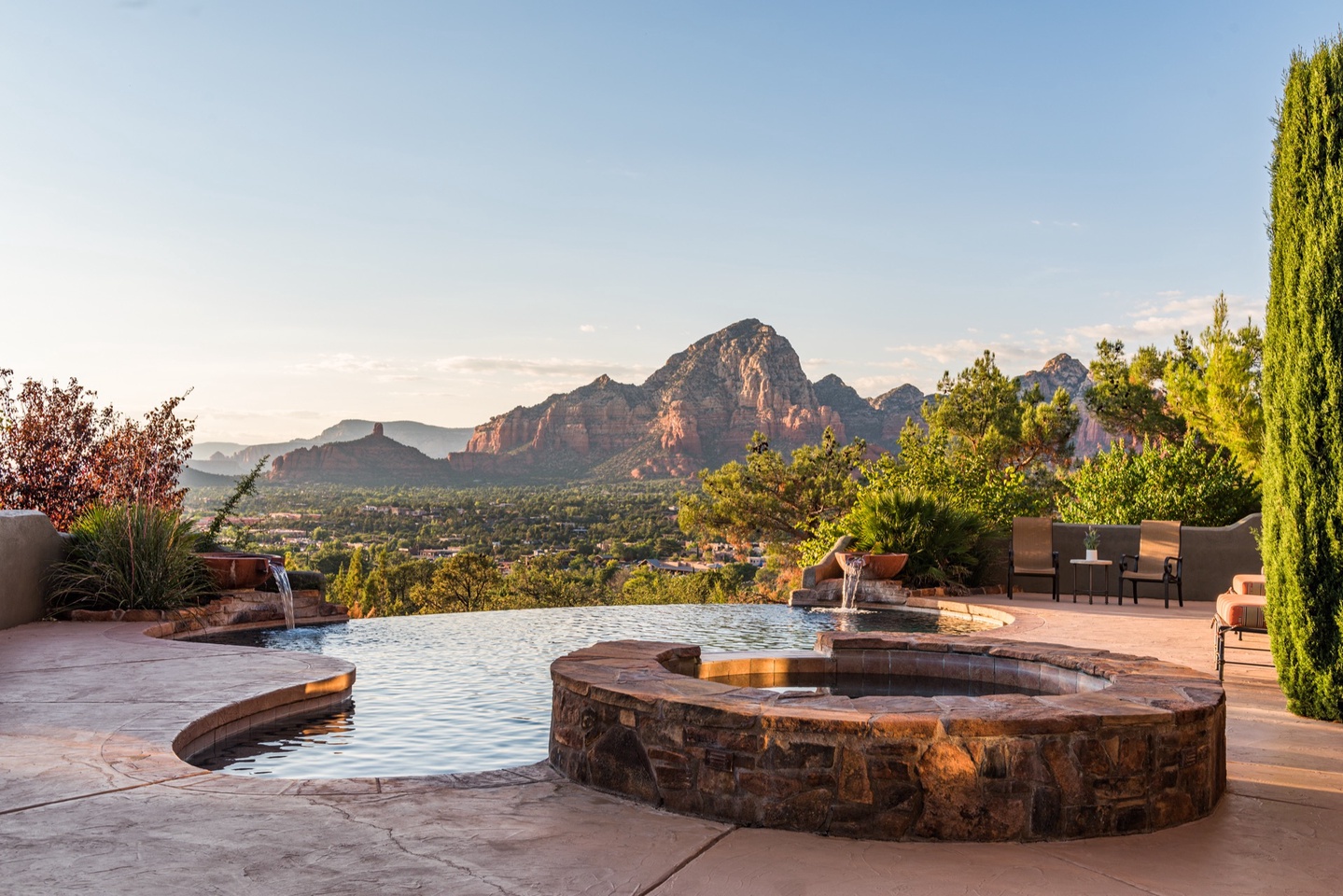 Incredible pool/spa setting with a view