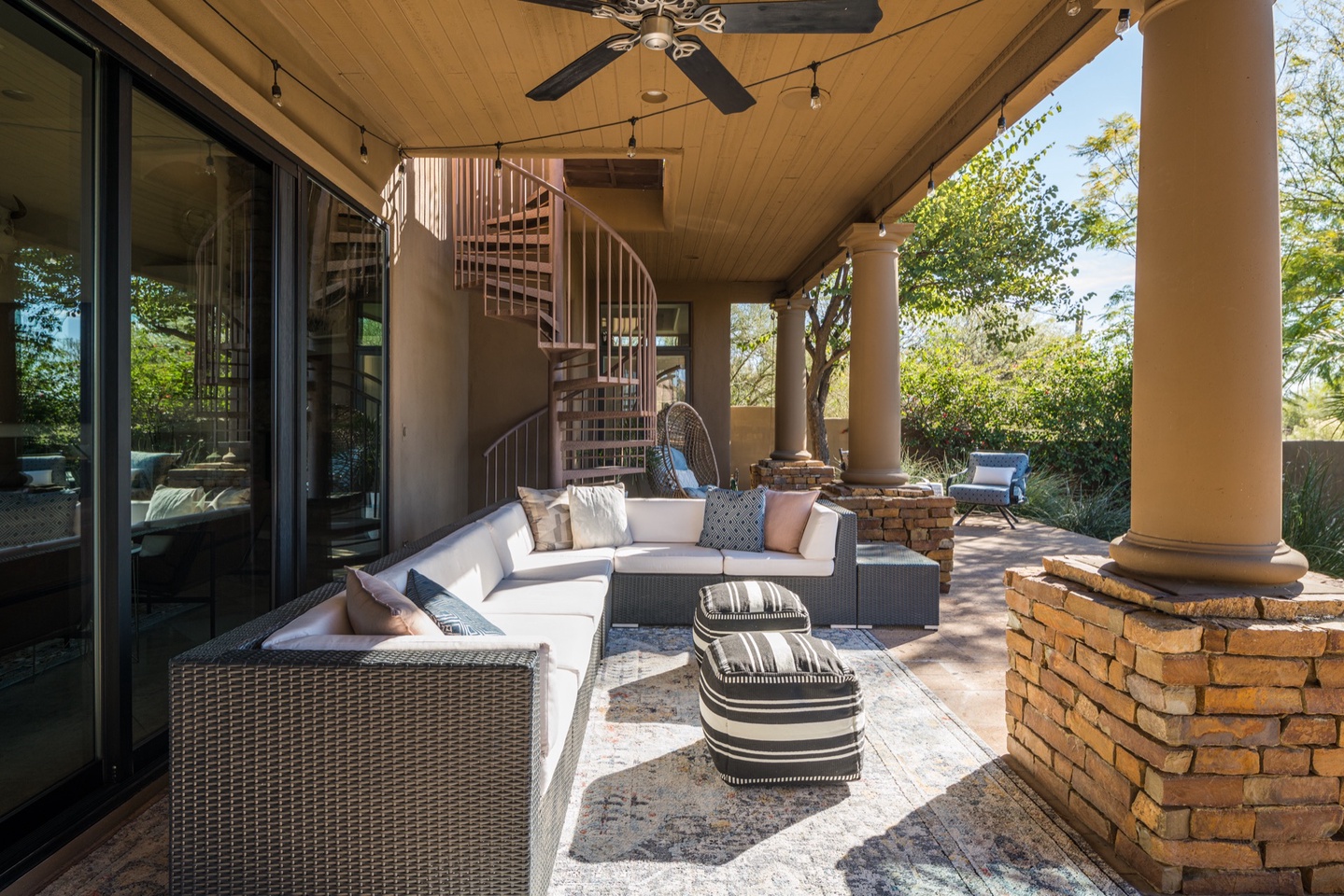 Outdoor patio couch to take in the views