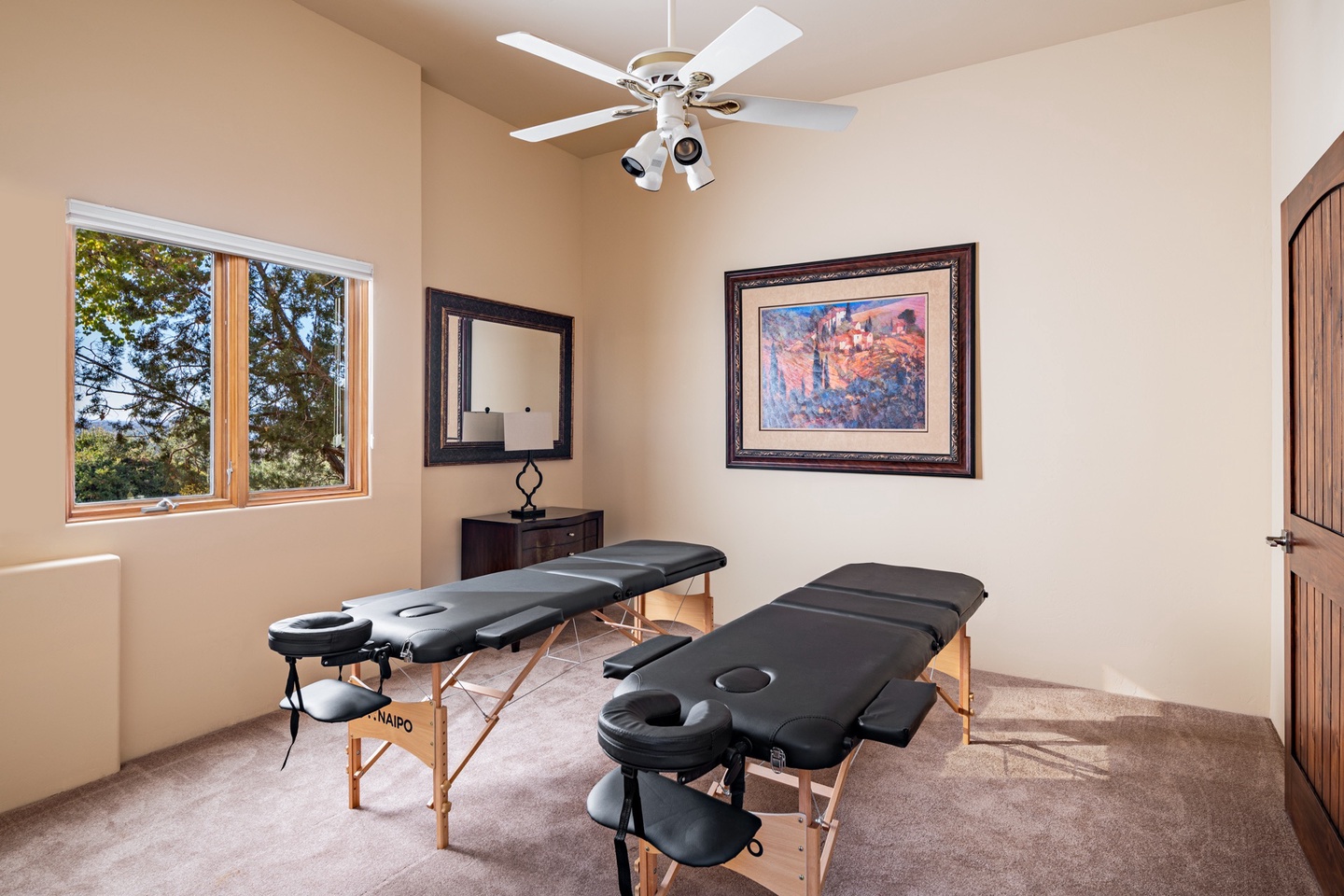 Massage room located just off the master