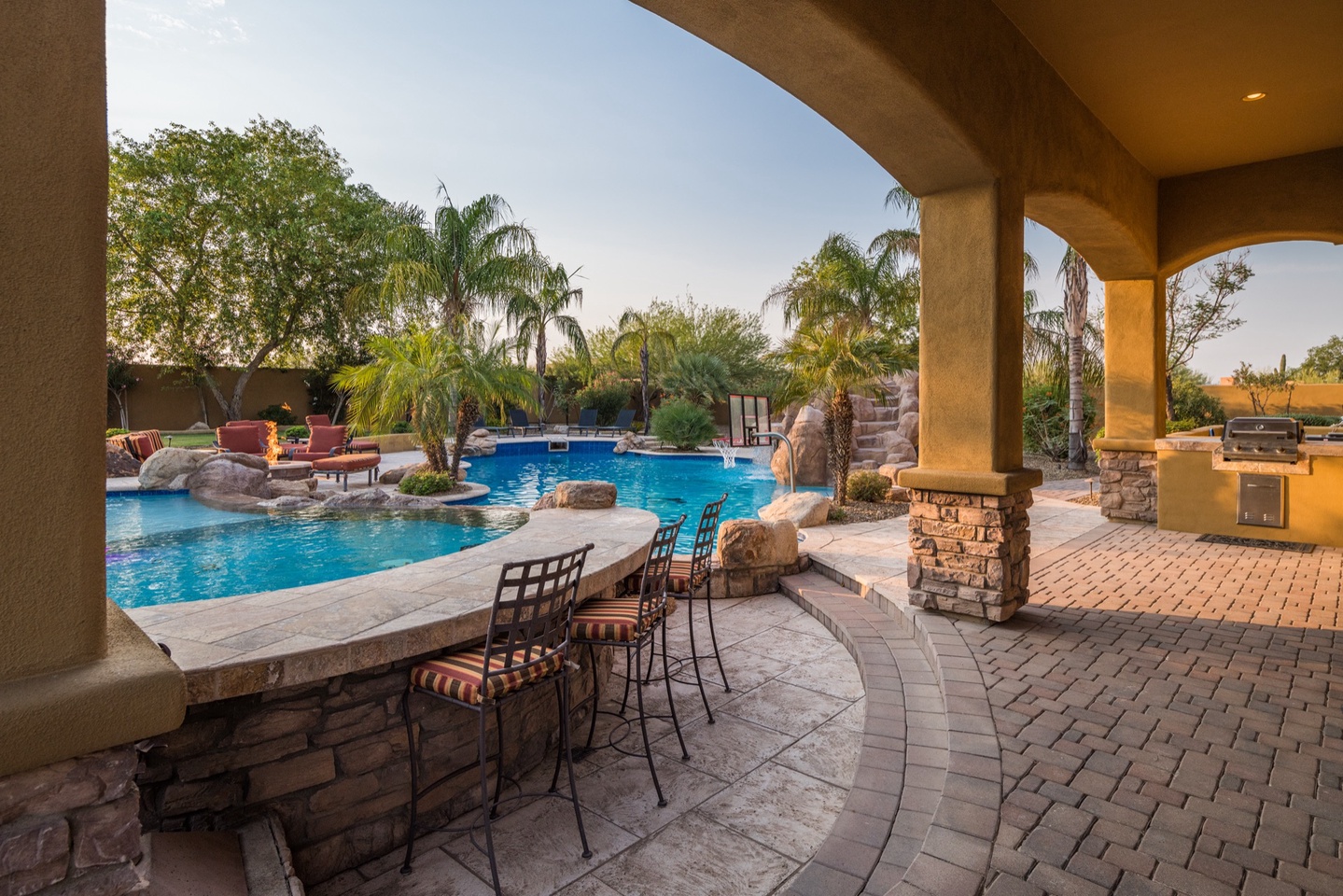 Swim up bar in small pool