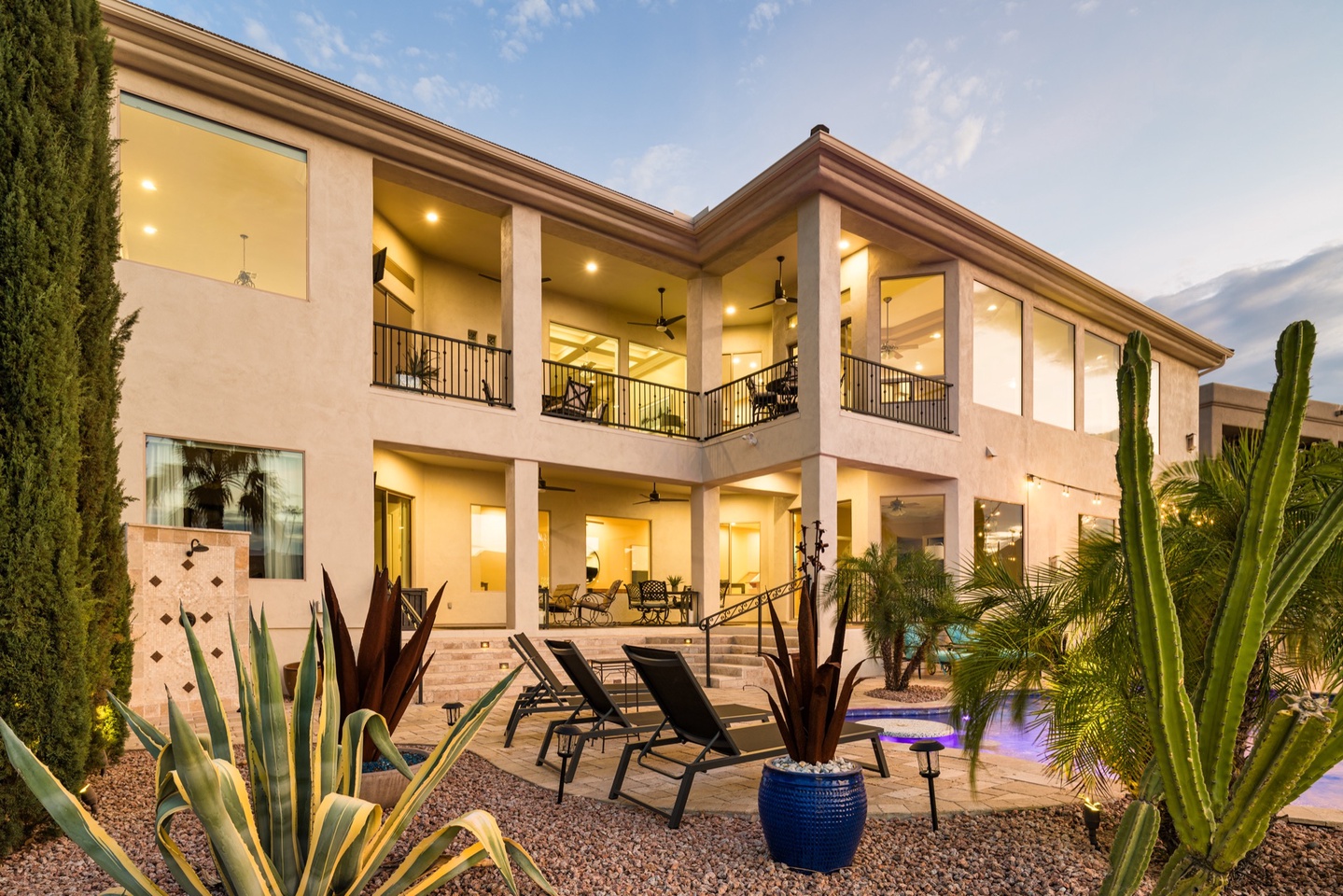 Thoughtfully manicured backyard