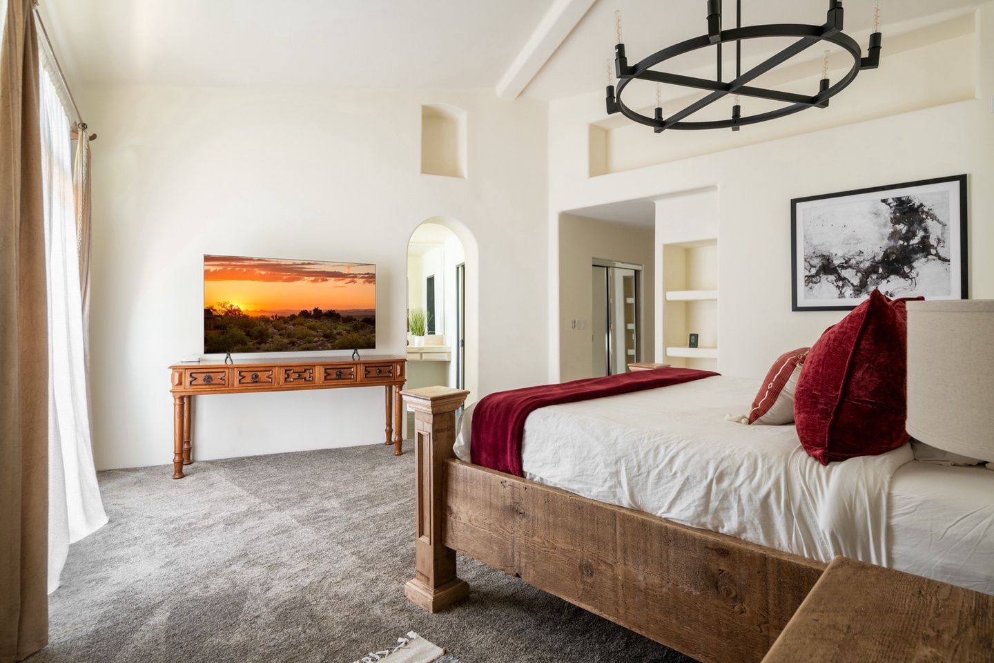 Master bedroom comes with a view and TV