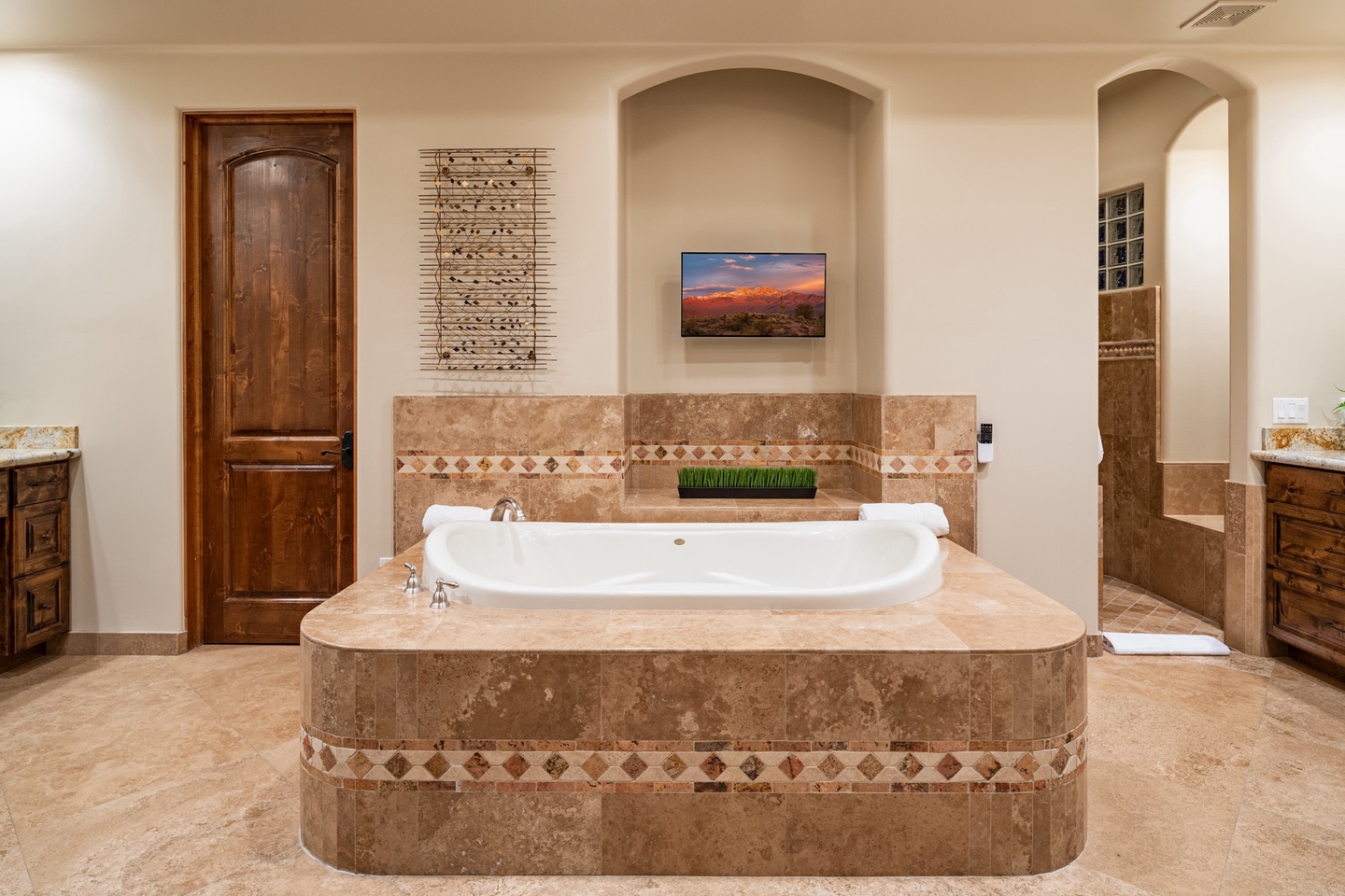 Large soaking tub