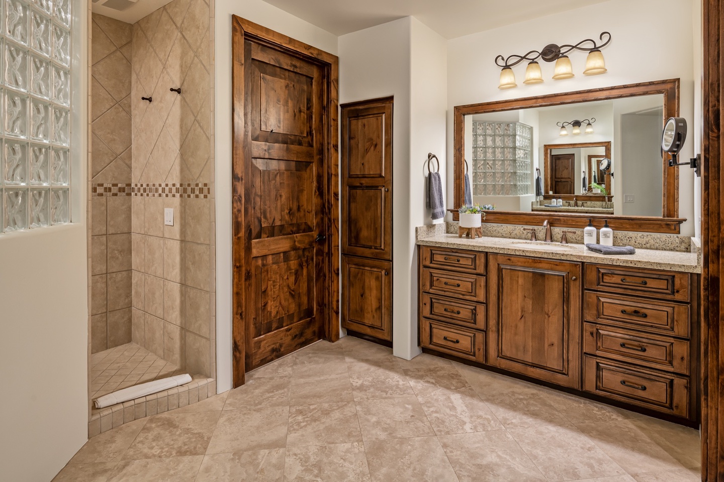 Master bathroom with walk in shower