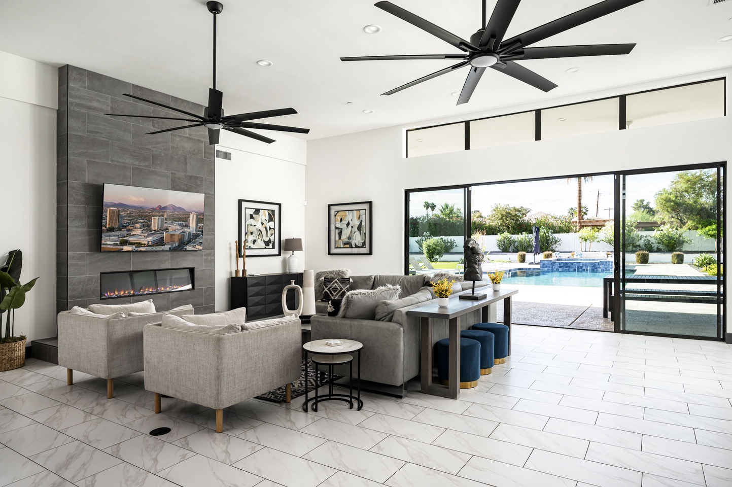 Indoor-Outdoor Living with Oversized Glass Doors