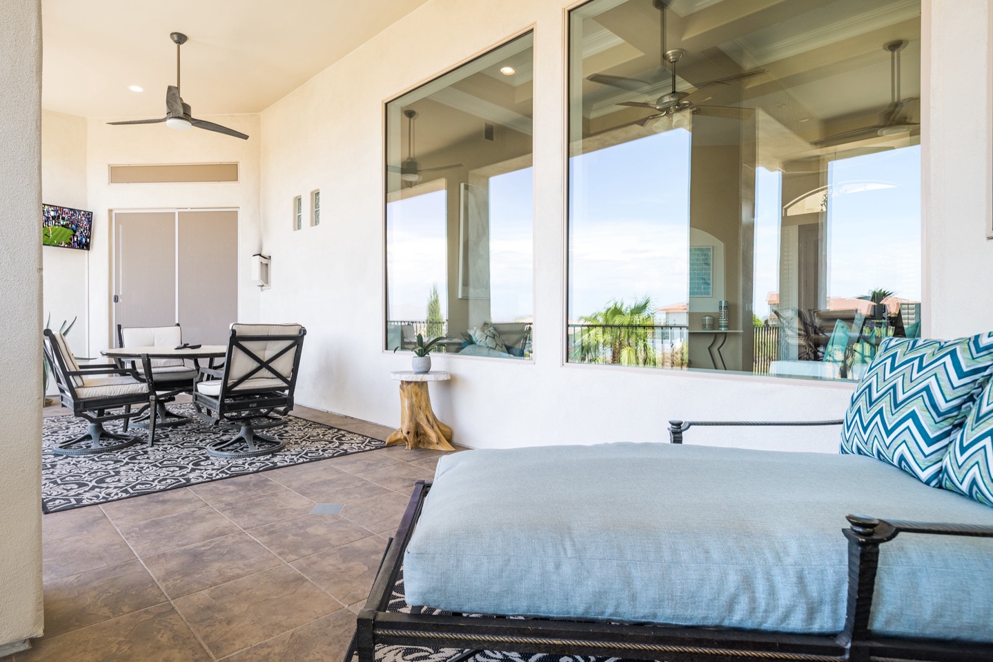 Lounge in the upper level shade when a break from the sun is needed