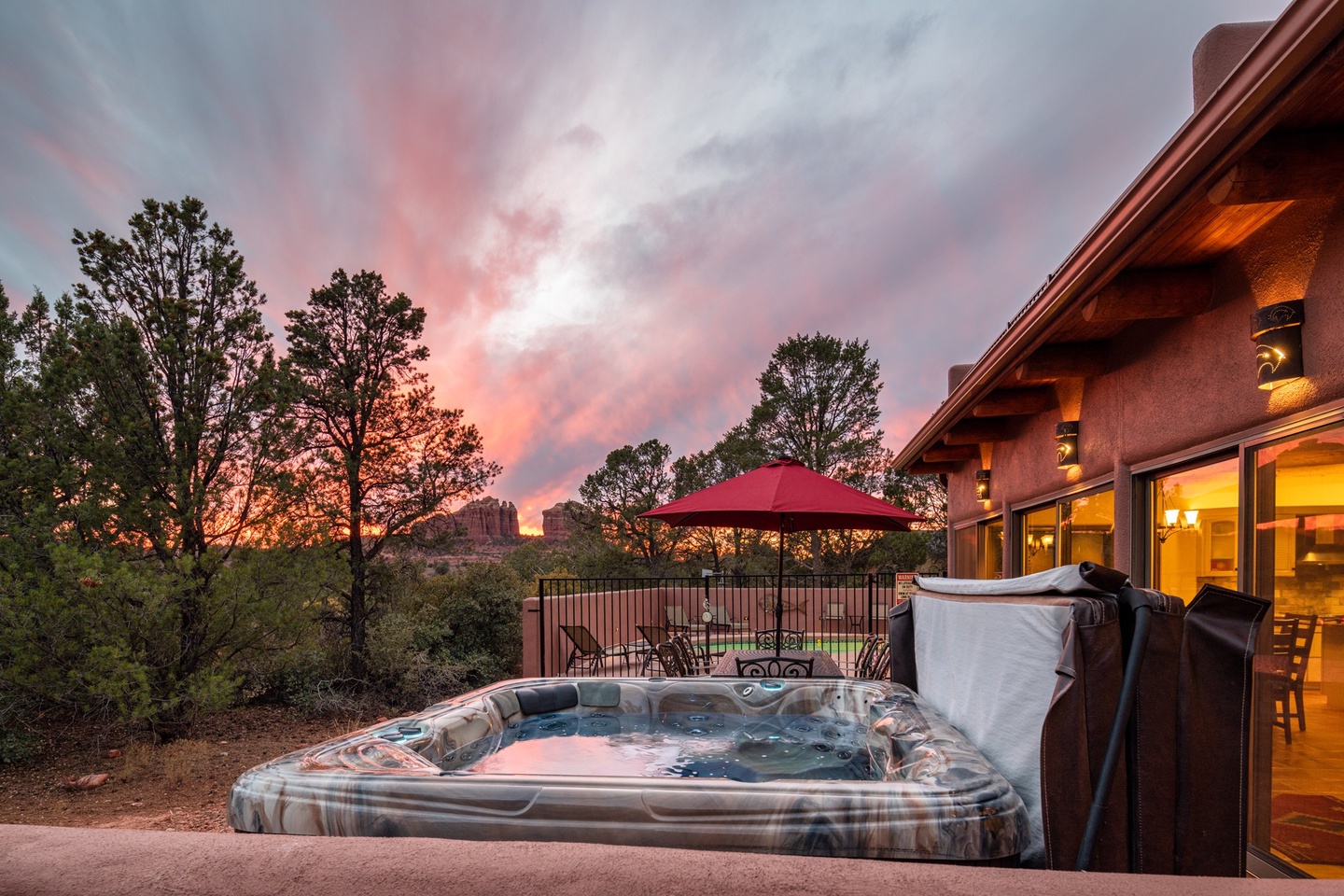 Soak in the hot tub after a long day of hiking