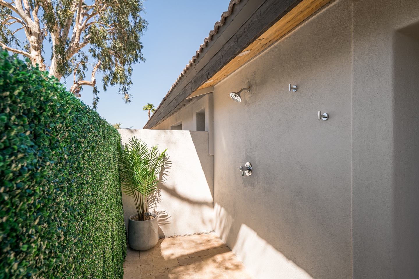 Outdoor shower just off the Master bedroom