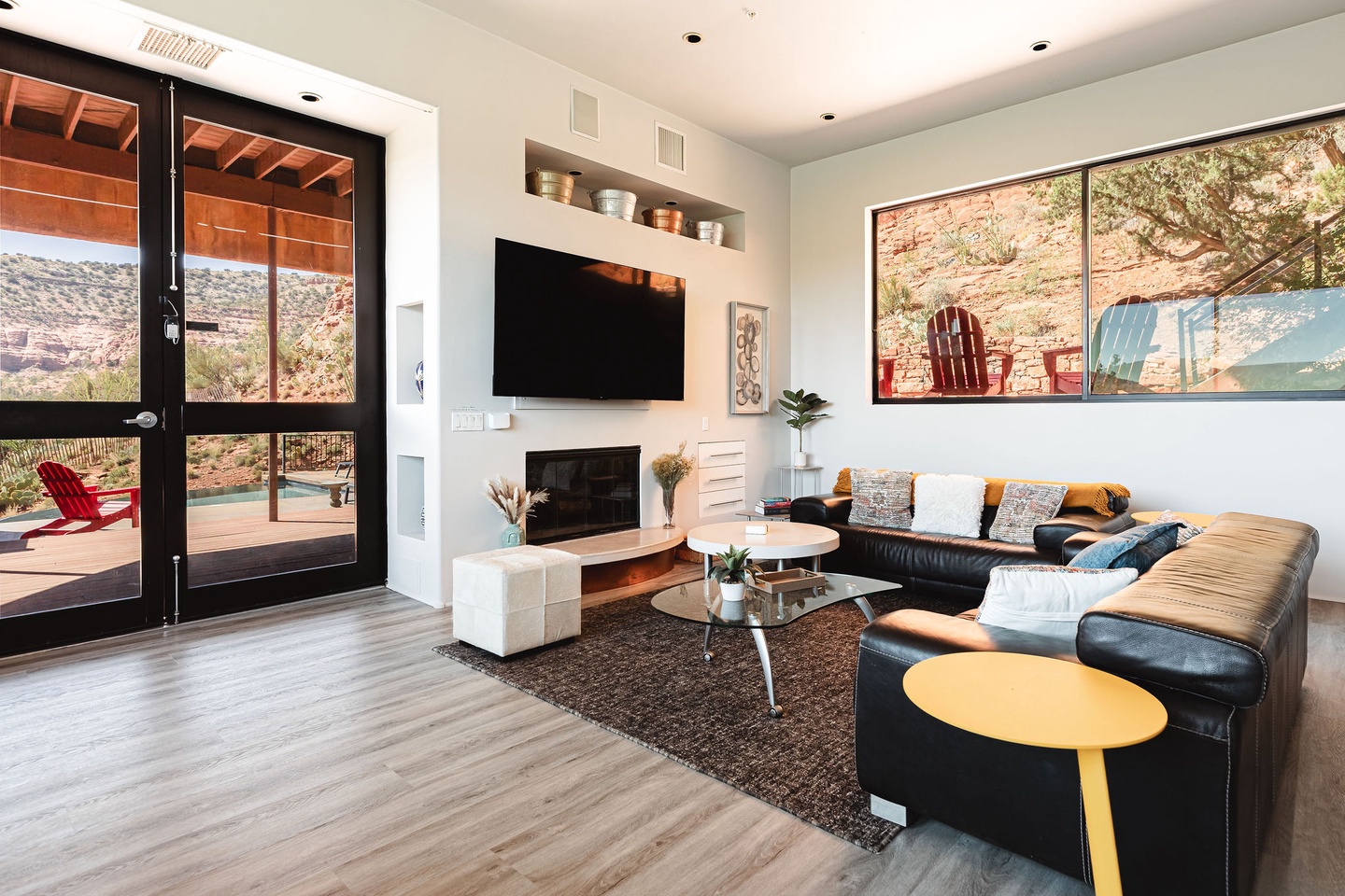 Relax in the living room amongst the Red Rocks