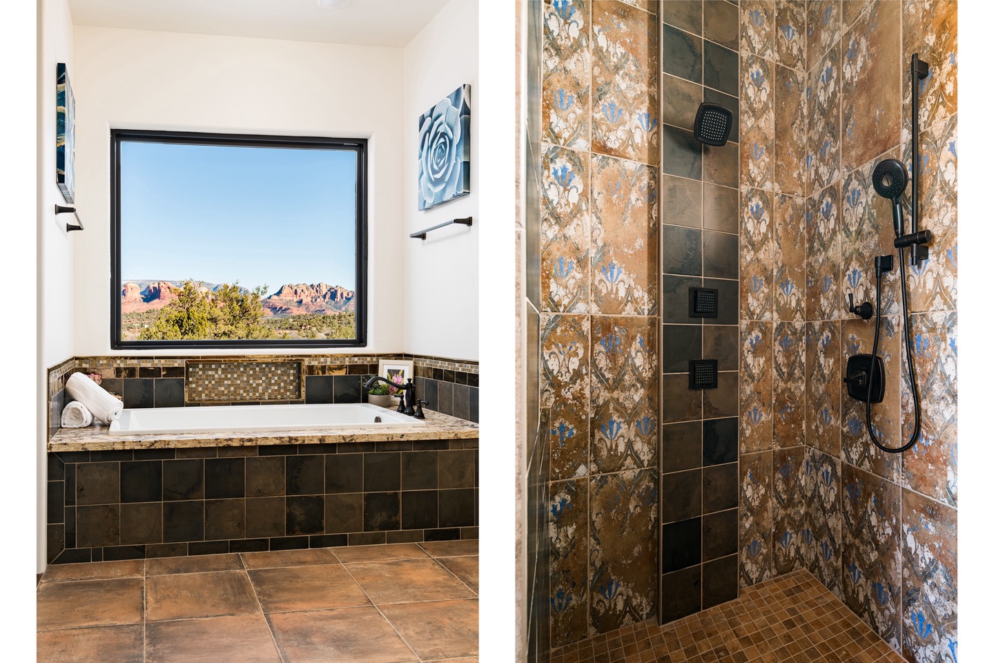 Master bathroom m tub and shower